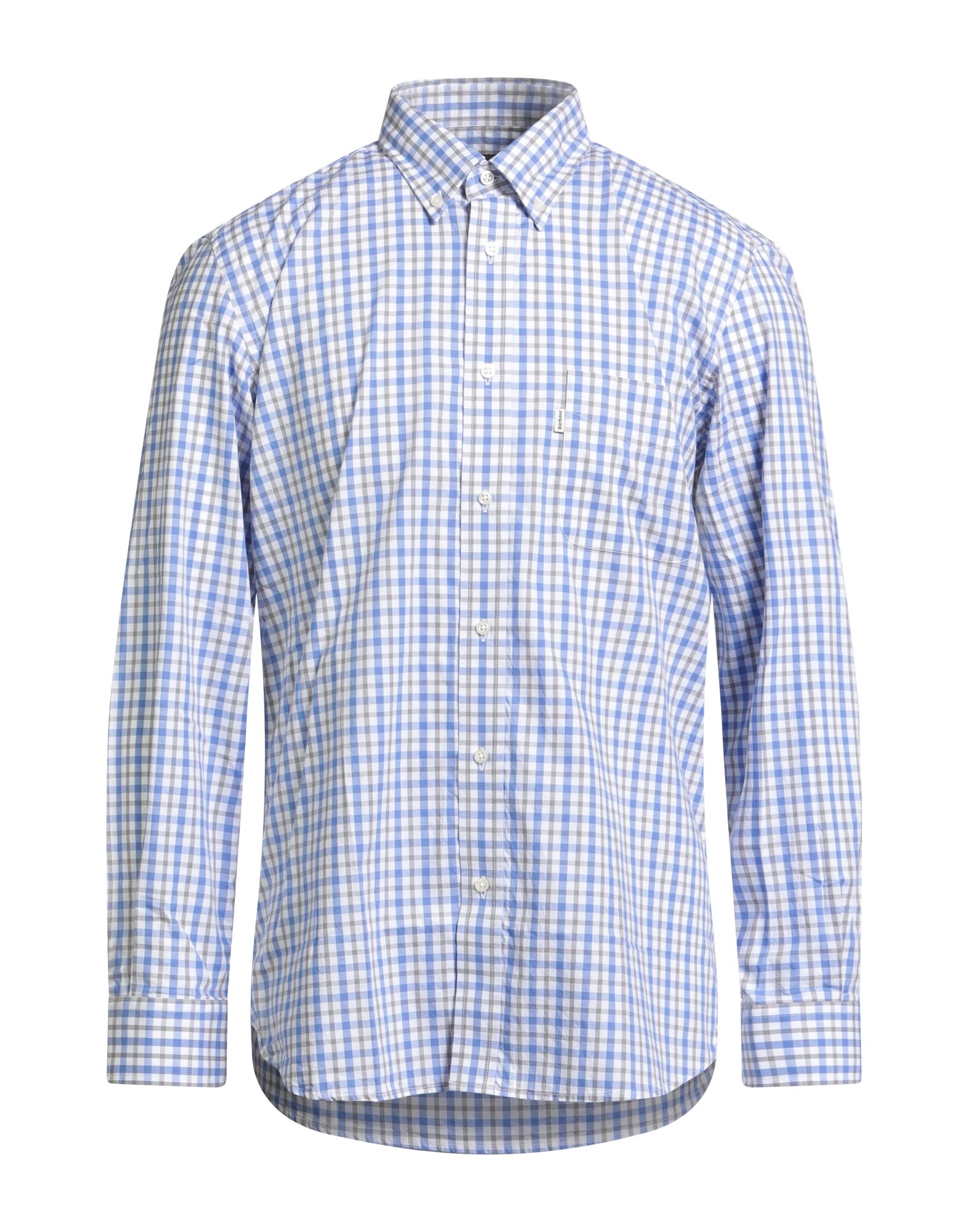 레귤러 셔츠, 우븐, 체크, 브랜드 로고, 버튼다운 칼라, 롱 슬리브, 버튼 커프스, 버튼 여밈, 포켓 1개, 세탁기 세탁 또는 드라이클리닝, 표백 금지, 건조기 사용불가. 이미지