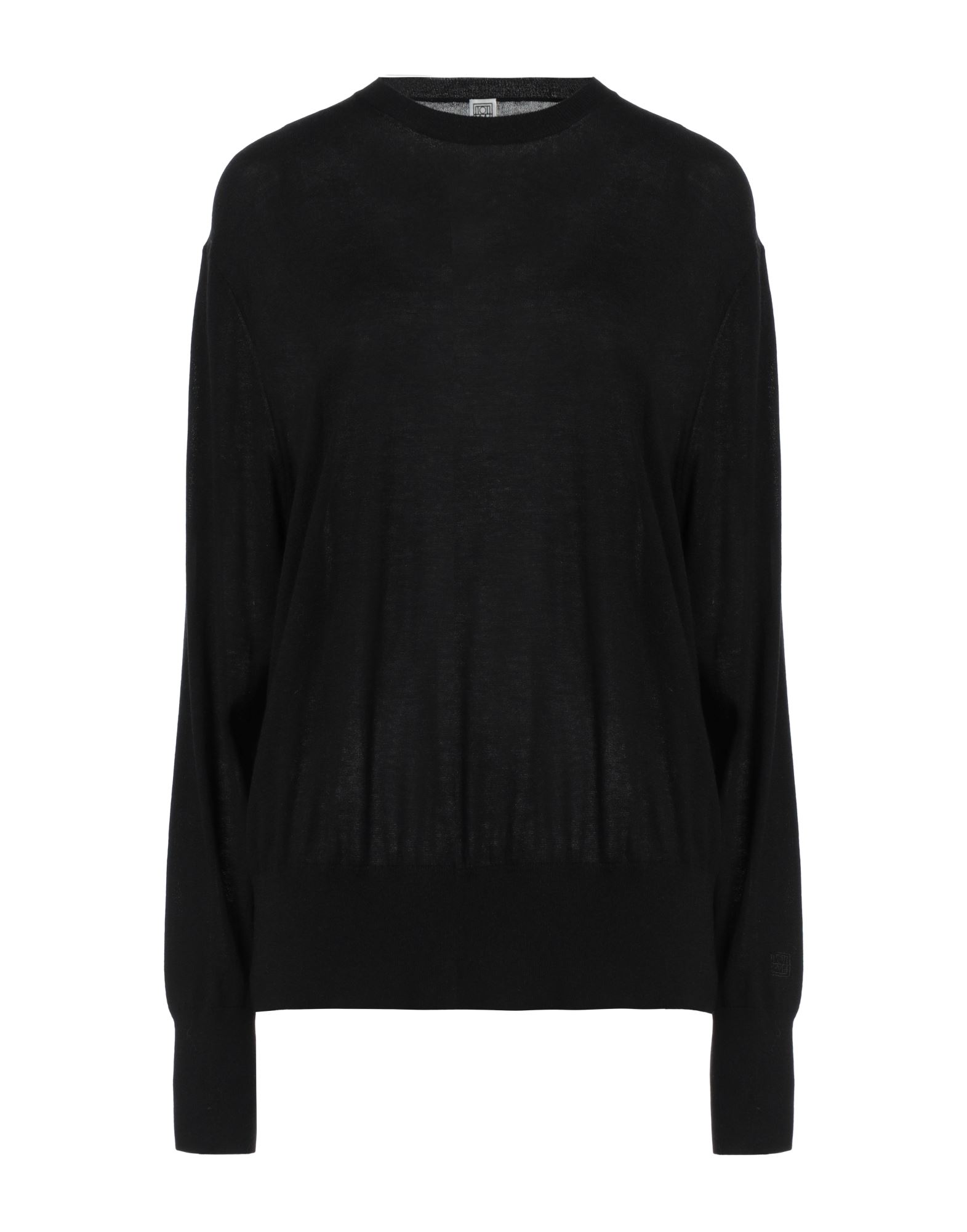 니트 소재, 라이트웨이트 니트, 솔리드 컬러, 장식 부착 없음, 크루넥, 롱 슬리브, 사이드 슬릿 헴라인, 손세탁 또는 드라이클리닝, 표백 금지, 건조기 사용불가. 이미지