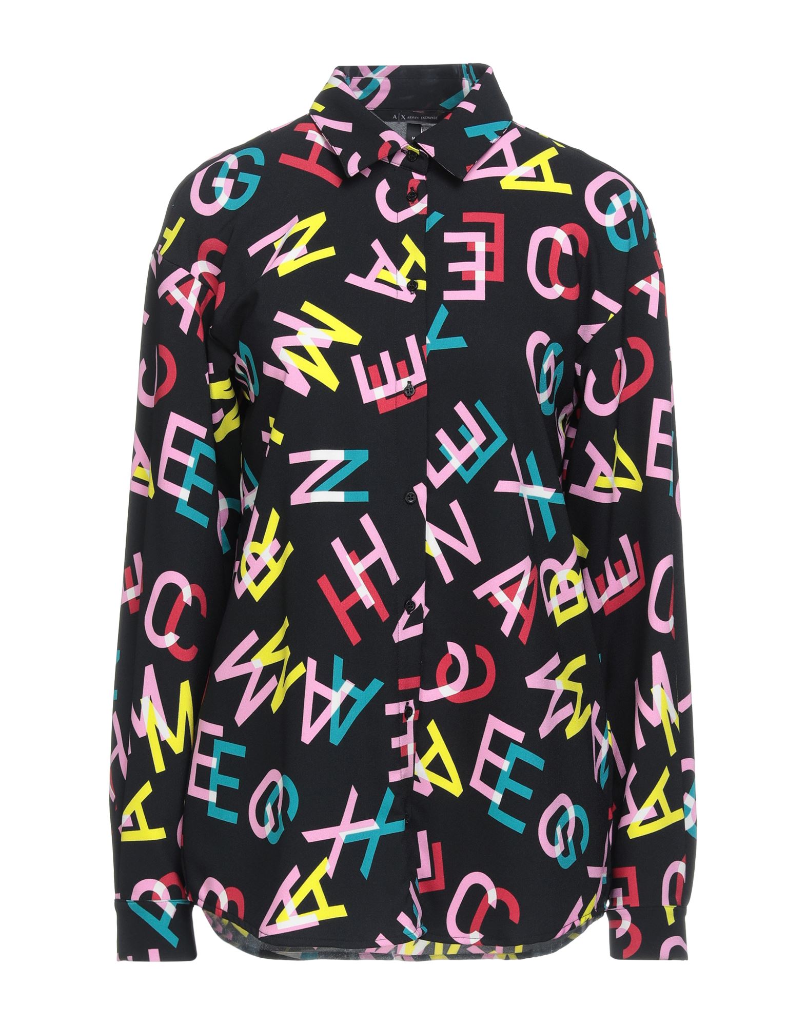 셔츠, 크레이프, 로고 디자인, 장식 부착 없음, 클래식 칼라, 롱 슬리브, 버튼 여밈, 스트레치. 이미지