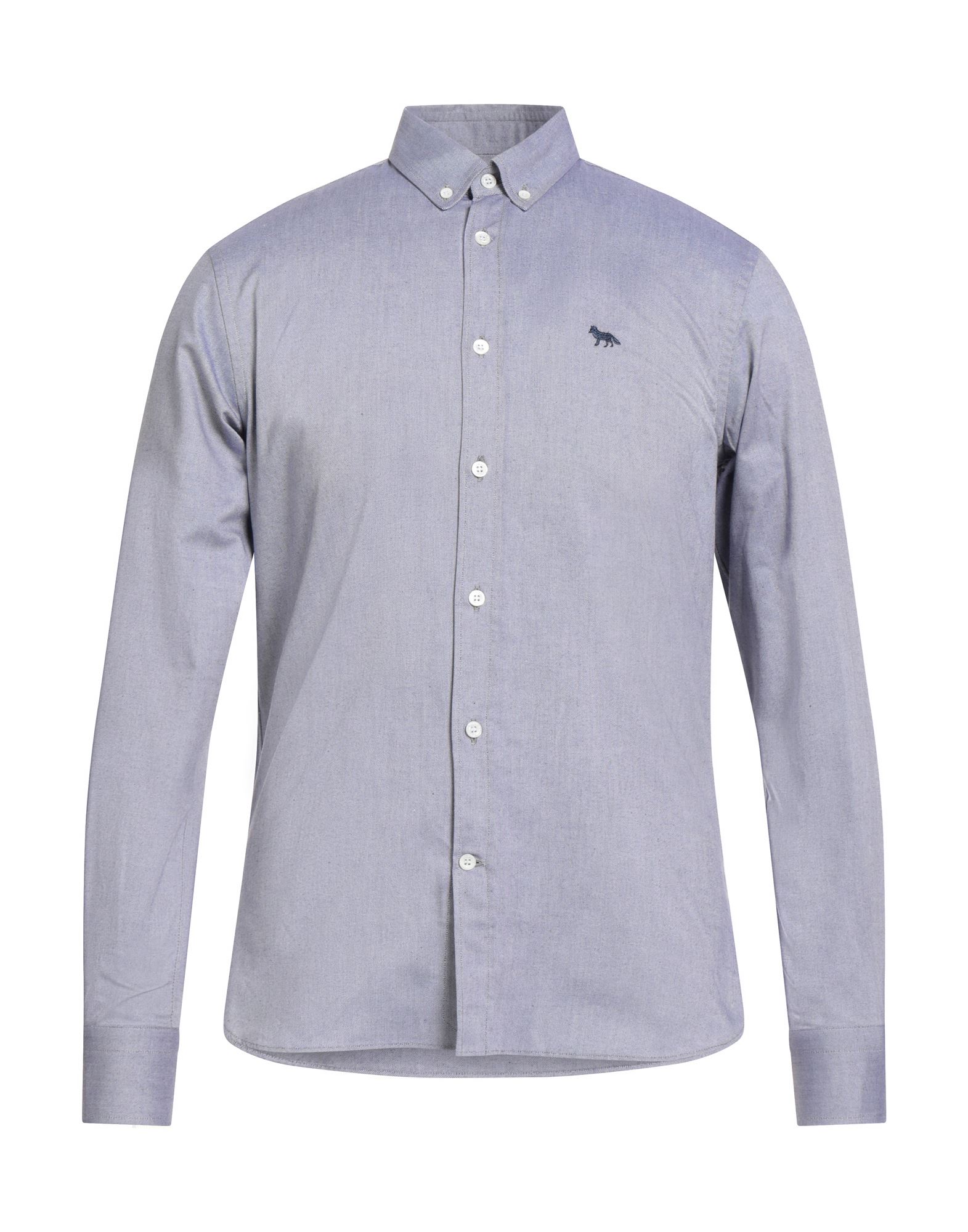 레귤러 셔츠, 캔바스, 솔리드 컬러, 자수 로고 장식, 버튼다운 칼라, 롱 슬리브, 세탁기로 세탁, 표백 금지, 건조기 사용불가. 이미지