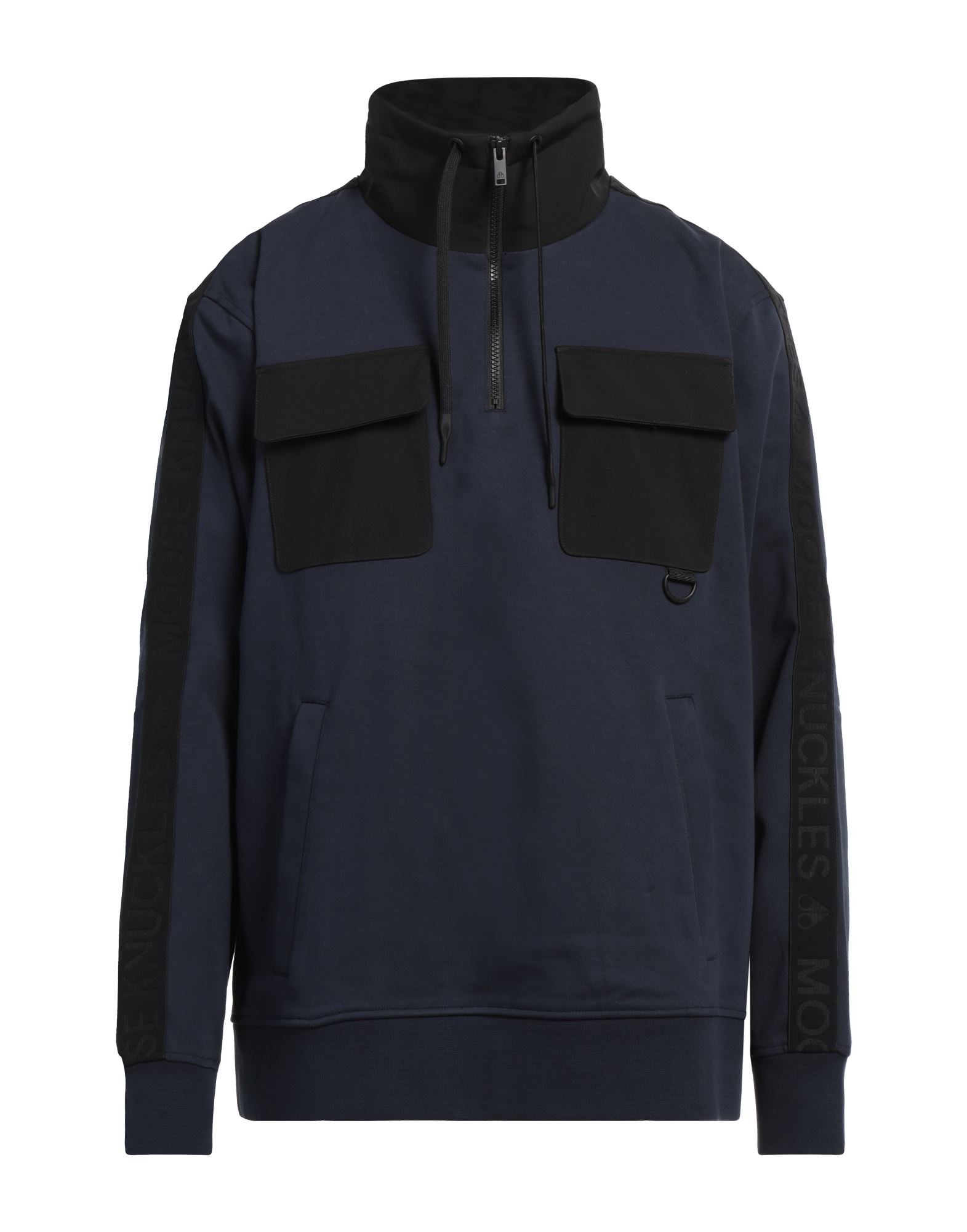 저지, 브랜드 로고, 사이드 스트라이프, 투톤 패턴, 터틀넥, 롱 슬리브, 지퍼 클로저, 멀티 포켓. 이미지