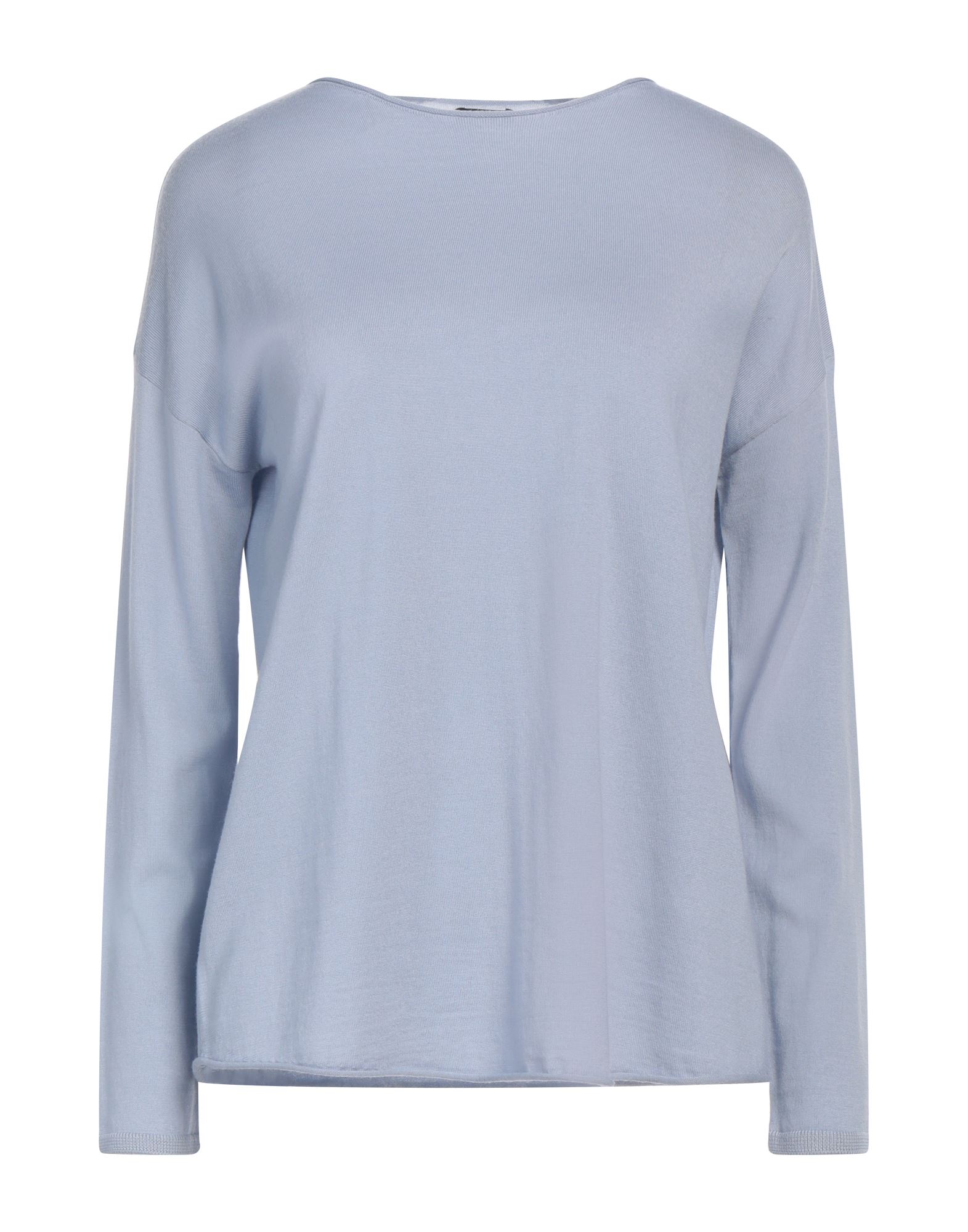 니트 소재, 라이트웨이트 니트, 장식 부착 없음, 솔리드 컬러, 라운드 네크라인, 롱 슬리브, 포켓 없음. 이미지