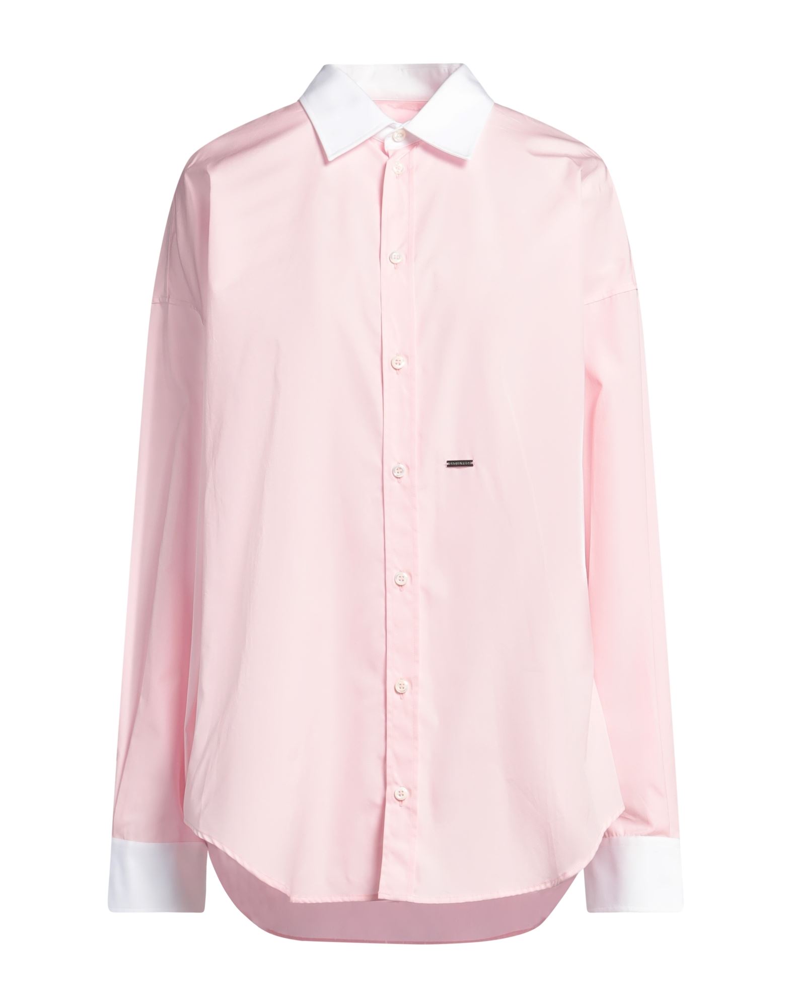 셔츠, 우븐, 솔리드 컬러, 브랜드 로고, 클래식 칼라, 롱 슬리브, 버튼 커프스, 버튼 여밈, 세탁기 세탁 또는 드라이클리닝, 표백 금지, 건조기 사용불가. 이미지