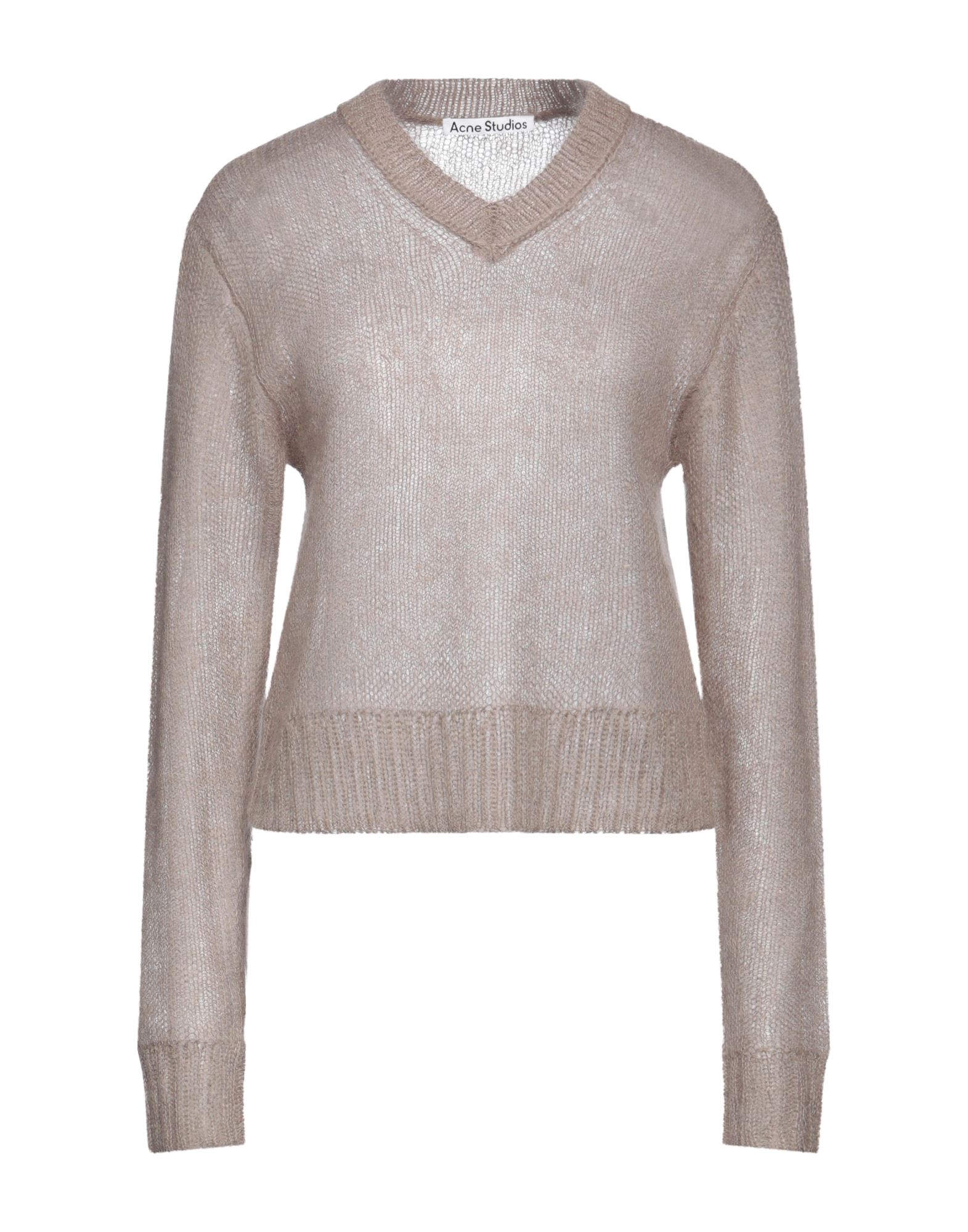 니트 소재, 라이트웨이트 니트, 장식 부착 없음, 솔리드 컬러, v 네크라인, 롱 슬리브, 이 아이템에는 동물복지를 중시하는 농장에서 공급된 모헤어가 포함되어 있습니다, 손세탁 또는 드라이클리닝, 표백 금지, 건조기 사용불가. 이미지