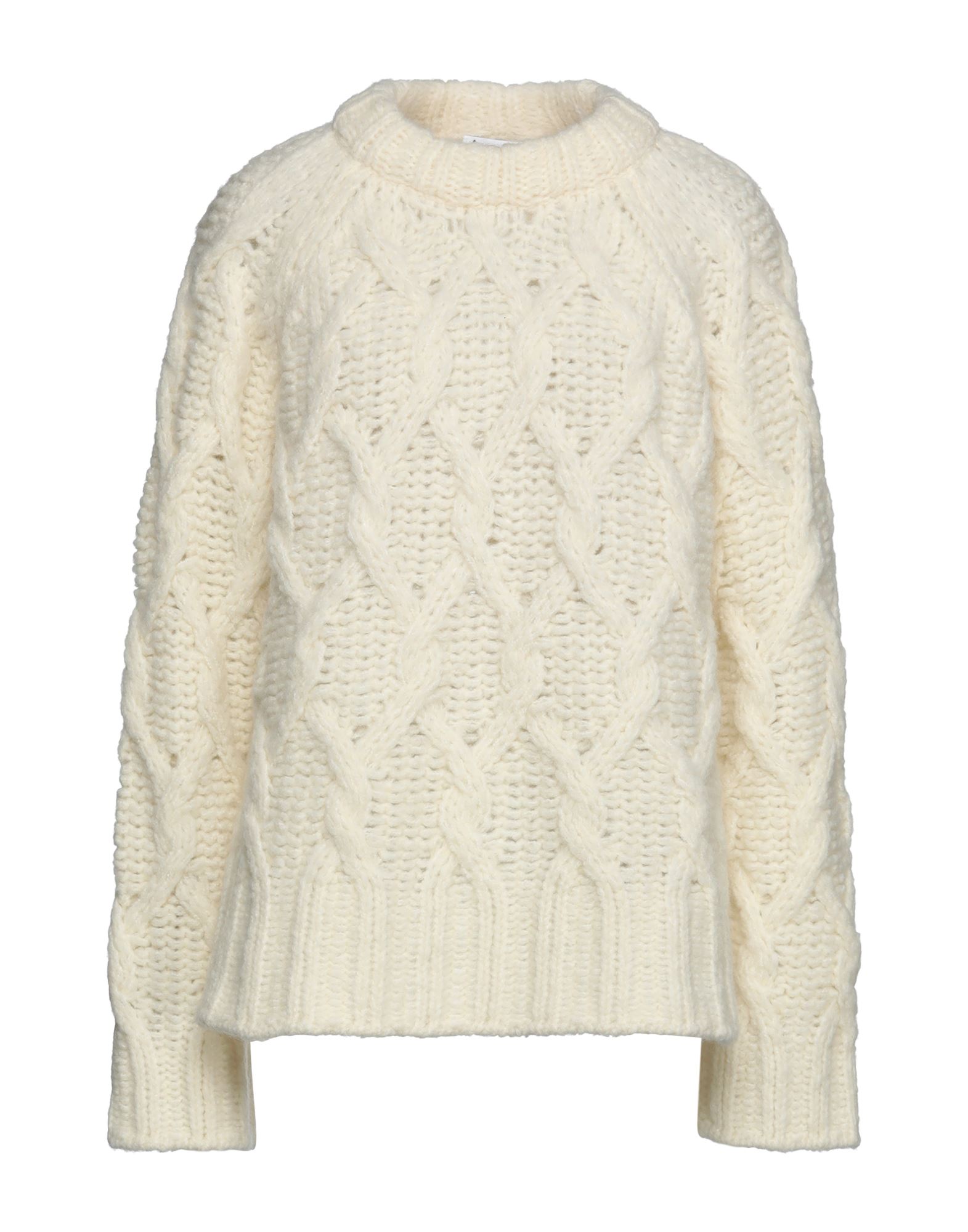 니트 소재, 헤비웨이트 니트, 장식 부착 없음, 솔리드 컬러, 크루넥, 롱 슬리브, 포켓 없음. 이미지