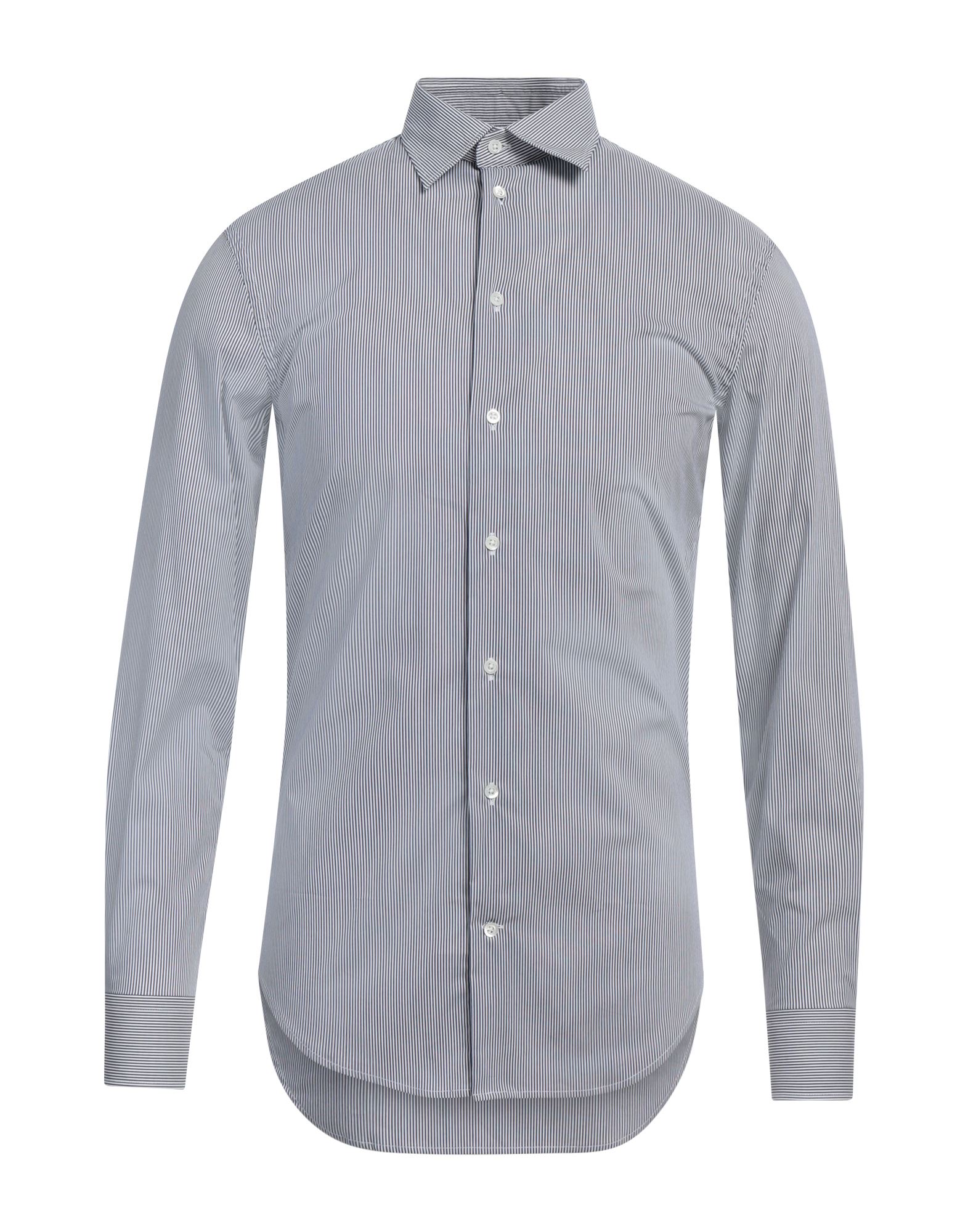 레귤러 셔츠, 포플린, 스트라이프, 장식 부착 없음, 클래식 칼라, 롱 슬리브, 버튼 커프스, 버튼 여밈, 스트레치, 세탁기 세탁 또는 드라이클리닝, 표백 금지, 건조기 사용불가. 이미지