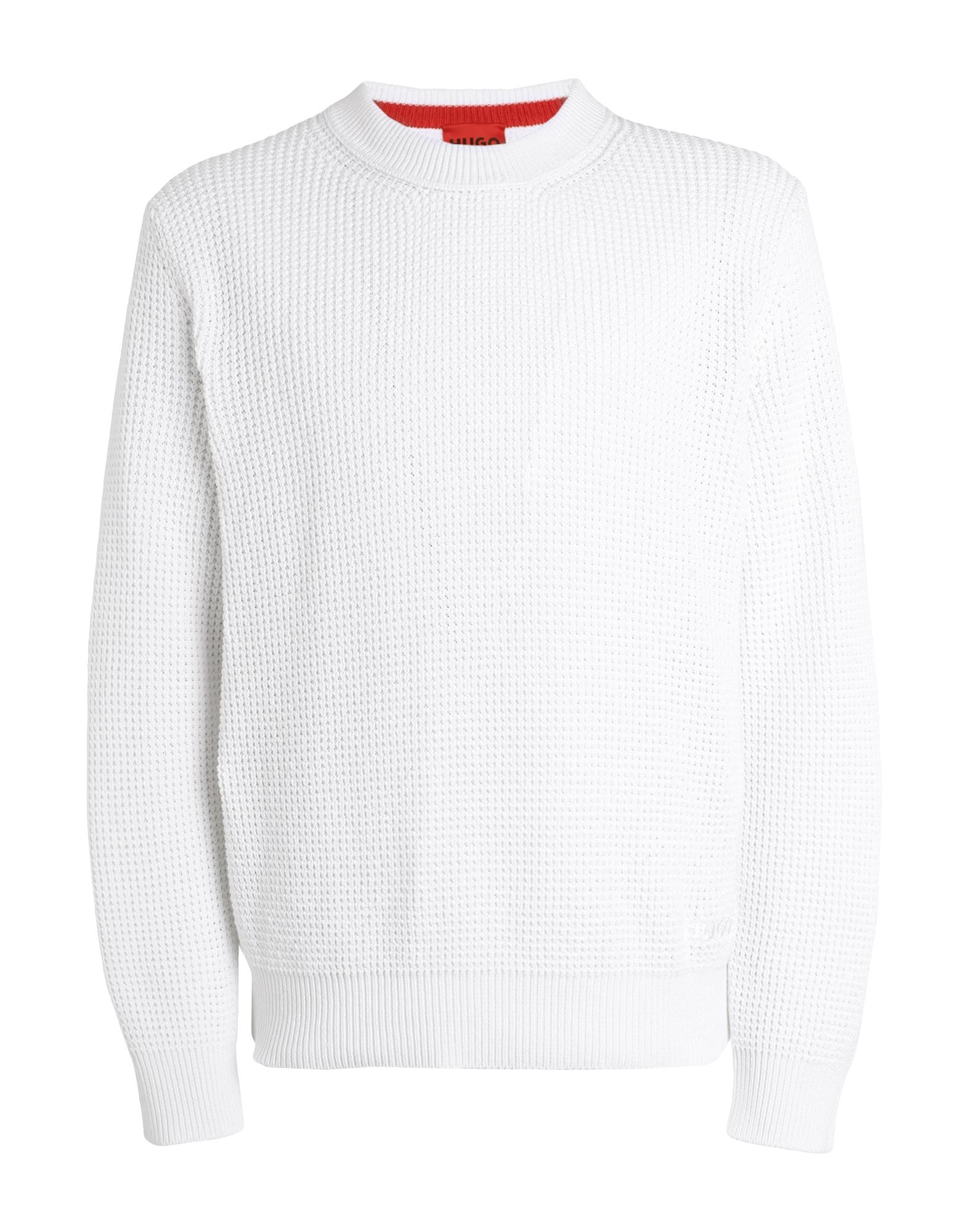 니트 소재, 미디엄웨이트 니트, 브랜드 로고, 솔리드 컬러, 크루넥, 롱 슬리브, 리브 조직 커프스, 세탁기 세탁 또는 드라이클리닝, 표백 금지, 건조기 사용불가. 이미지