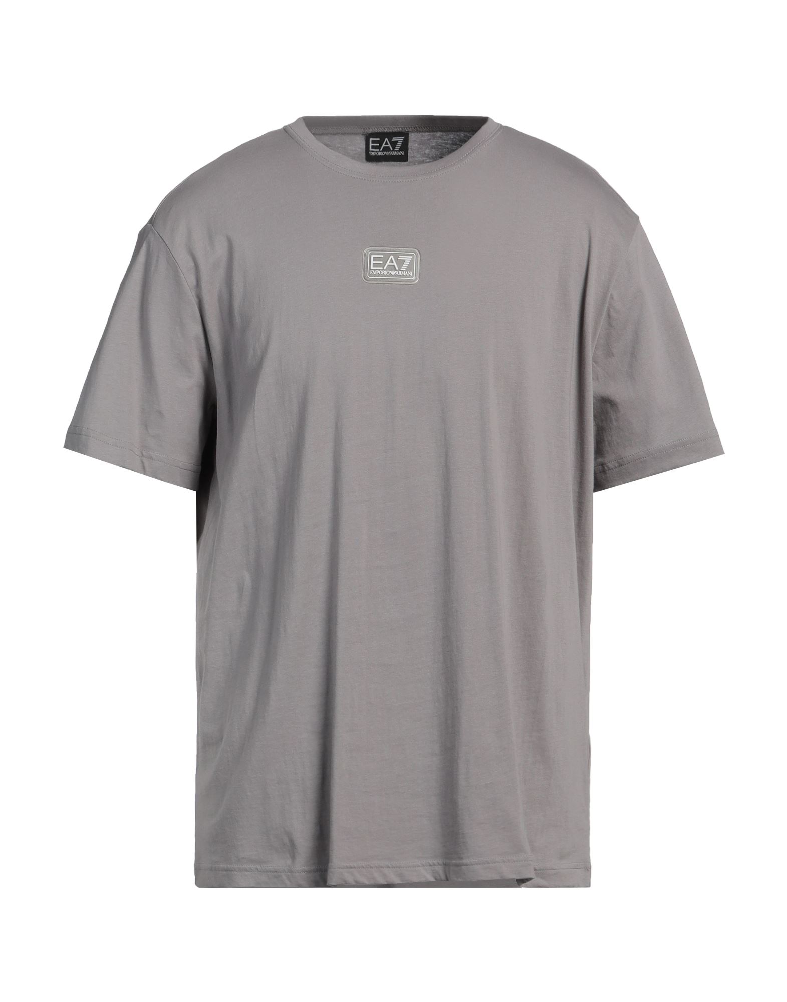 베이직 티, 저지, 솔리드 컬러, 브랜드 로고, 크루넥, 쇼트 슬리브, 세탁기로 세탁, 표백 금지, 건조기 사용불가. 이미지