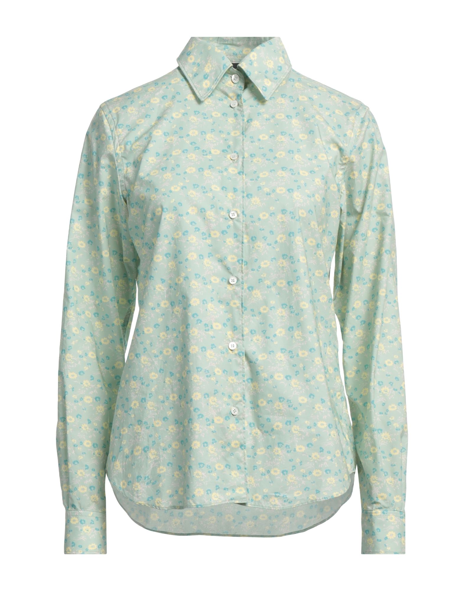 셔츠, 우븐, 플로럴 모티브, 장식 부착 없음, 클래식 칼라, 롱 슬리브, 버튼 커프스, 버튼 여밈, 동물성 비섬유 자재 함유, 드라이클리닝, 표백 금지, 건조기 사용불가, 이 브랜드는 사이즈가 작게 나옵니다. 이미지