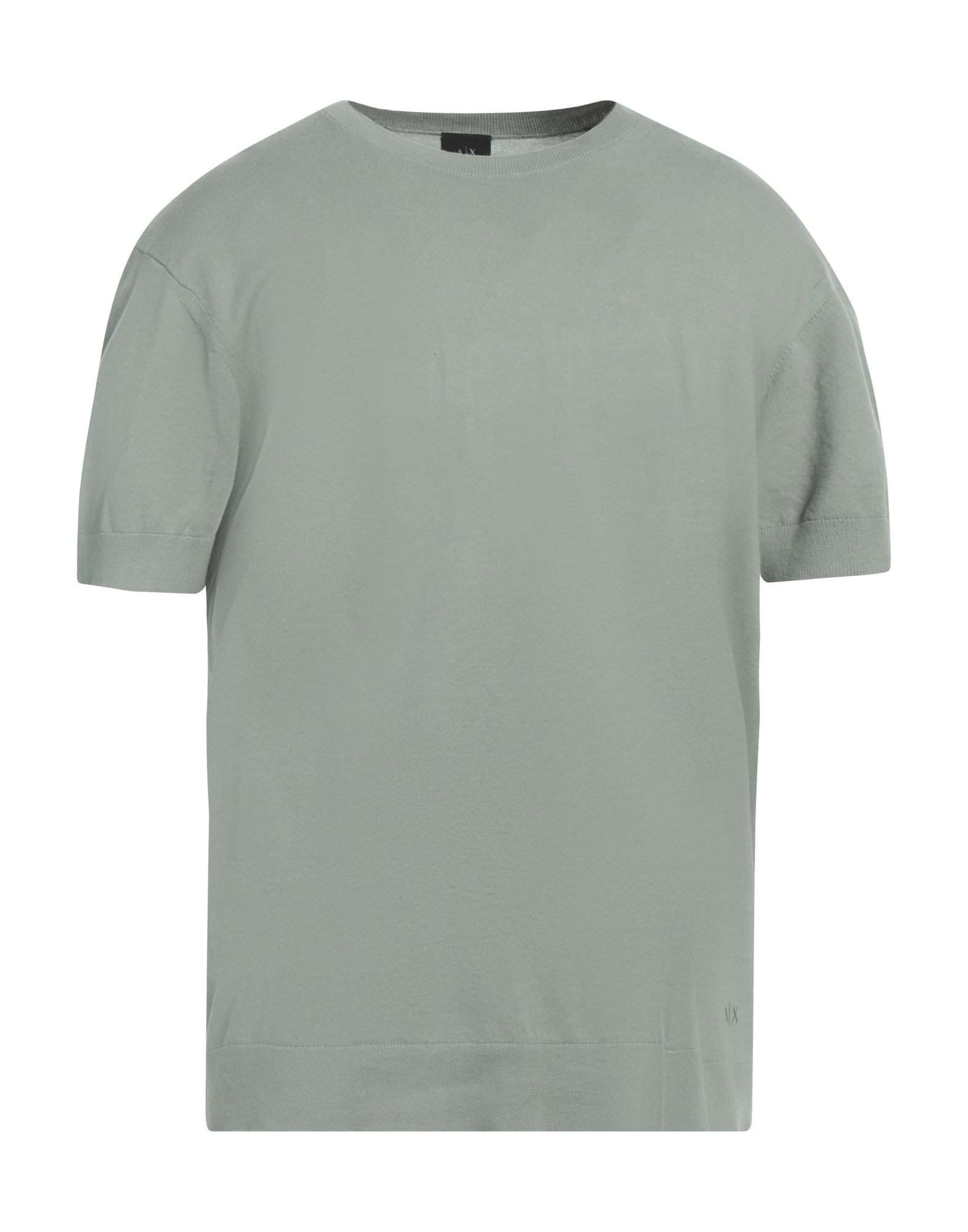 니트 소재, 라이트웨이트 니트, 자수 로고 장식, 솔리드 컬러, 크루넥, 쇼트 슬리브, 포켓 없음, 손세탁, 표백 금지, 건조기 사용불가. 이미지