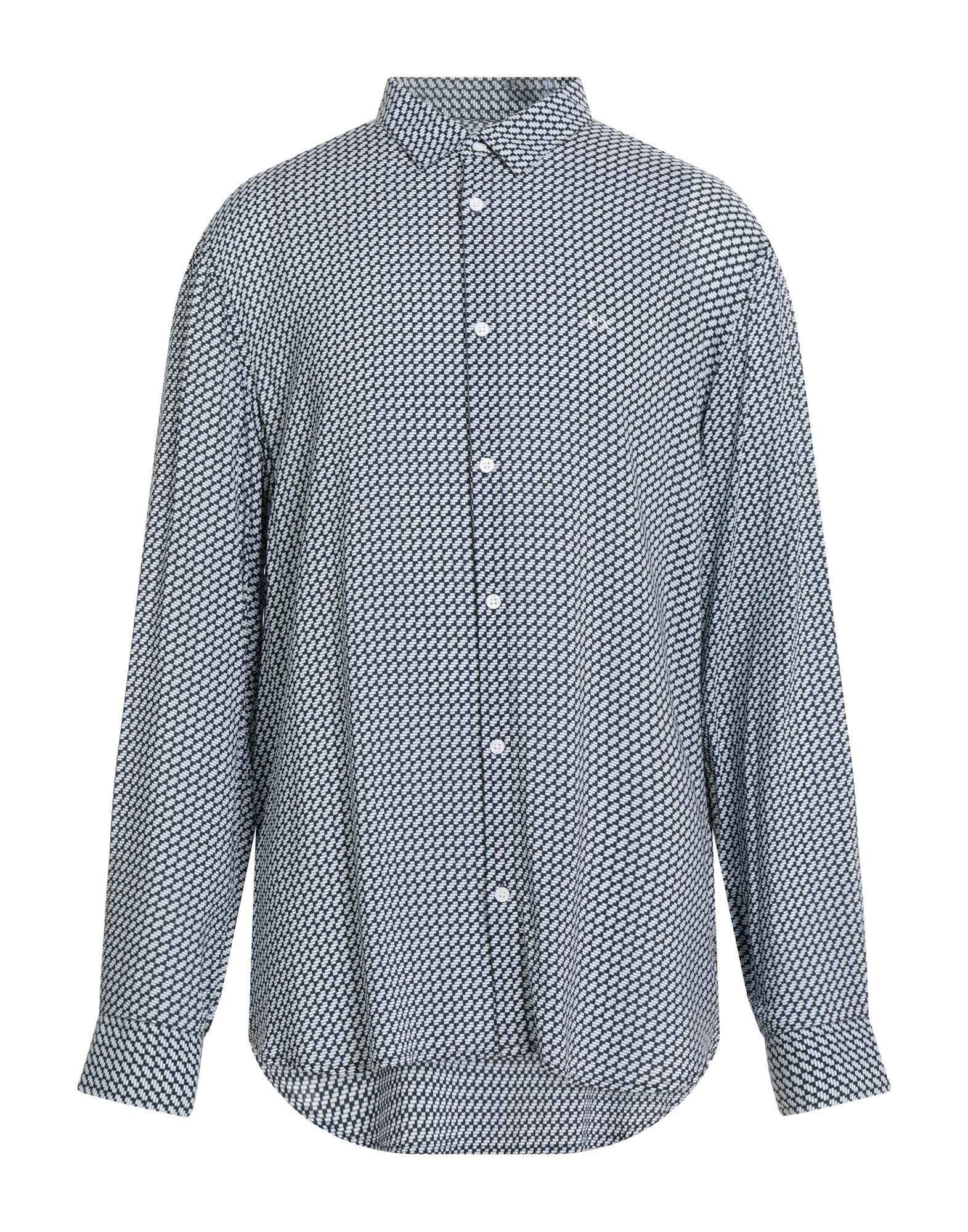 레귤러 셔츠, 우븐, 멀티컬러 패턴, 자수 로고 장식, 클래식 칼라, 롱 슬리브, 세탁기로 세탁, 표백 금지, 건조기 사용불가. 이미지