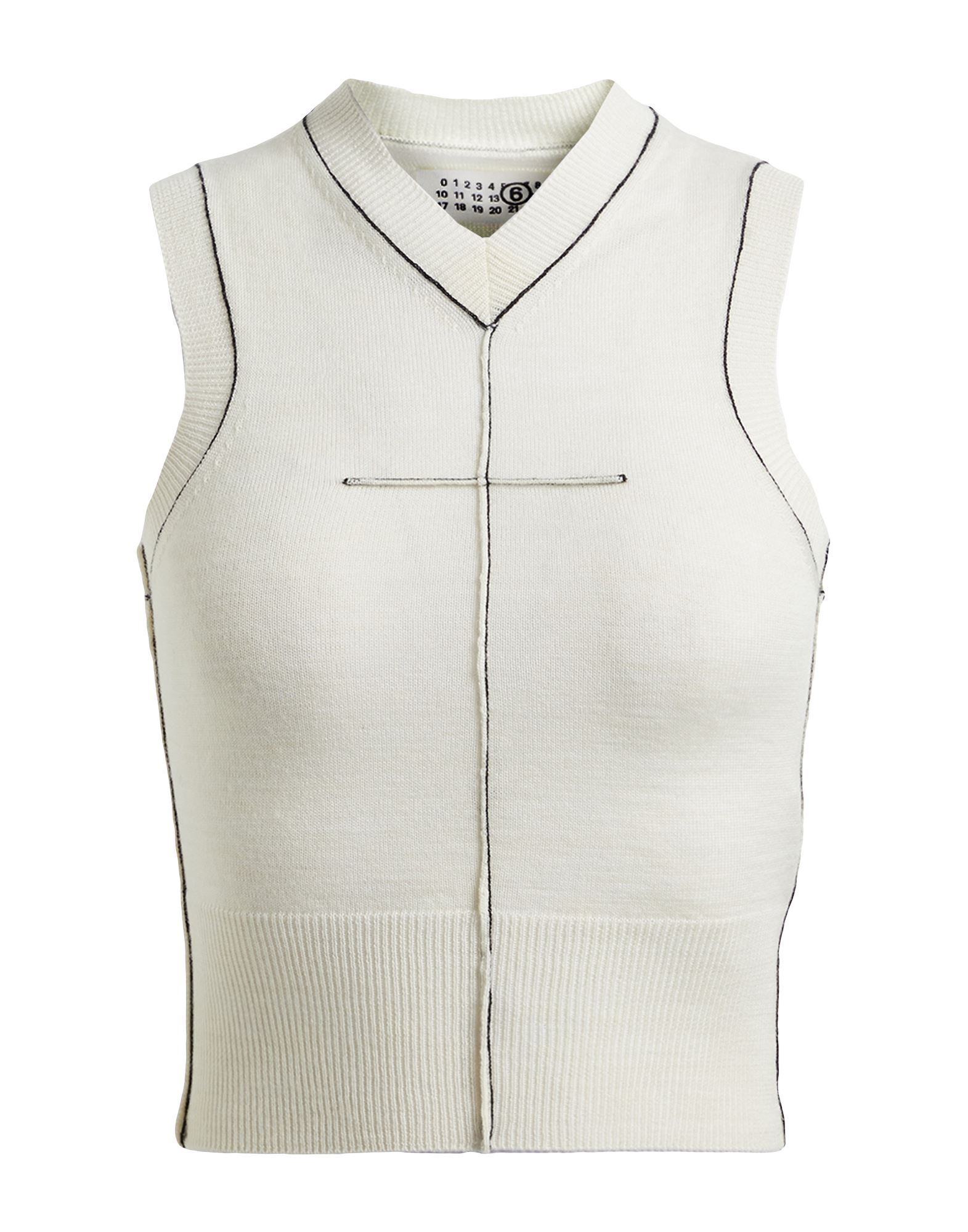 니트 소재, 라이트웨이트 니트, 솔리드 컬러, 장식 부착 없음, v 네크라인, 슬리브리스, 물세탁 불가, 표백 금지, 건조기 사용불가. 이미지