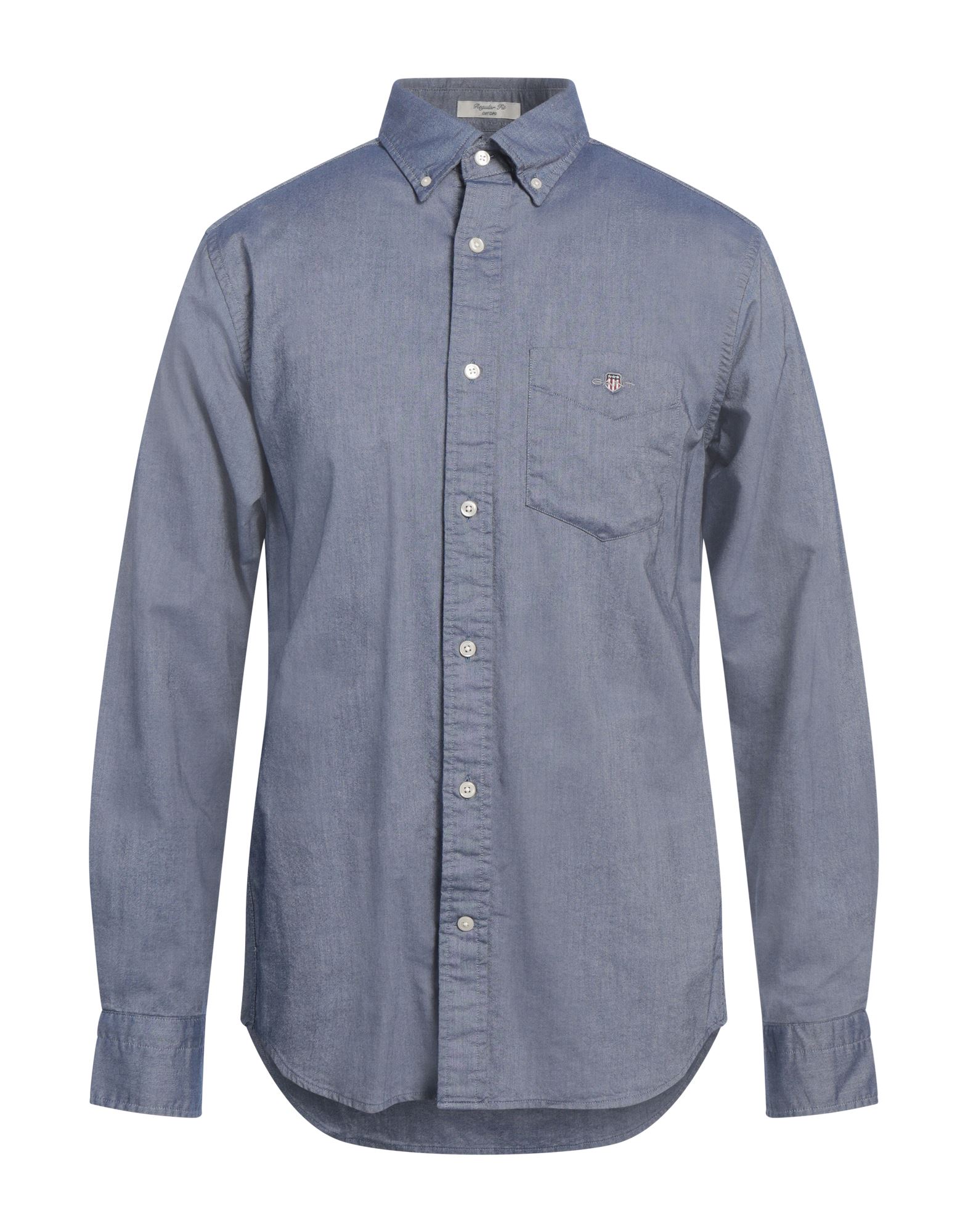 레귤러 셔츠, 옥스포드, 솔리드 컬러, 자수 로고 장식, 버튼다운 칼라, 롱 슬리브, 버튼 커프스, 버튼 여밈, 포켓 1개, 세탁기로 세탁, 표백 금지, 건조기 사용불가. 이미지