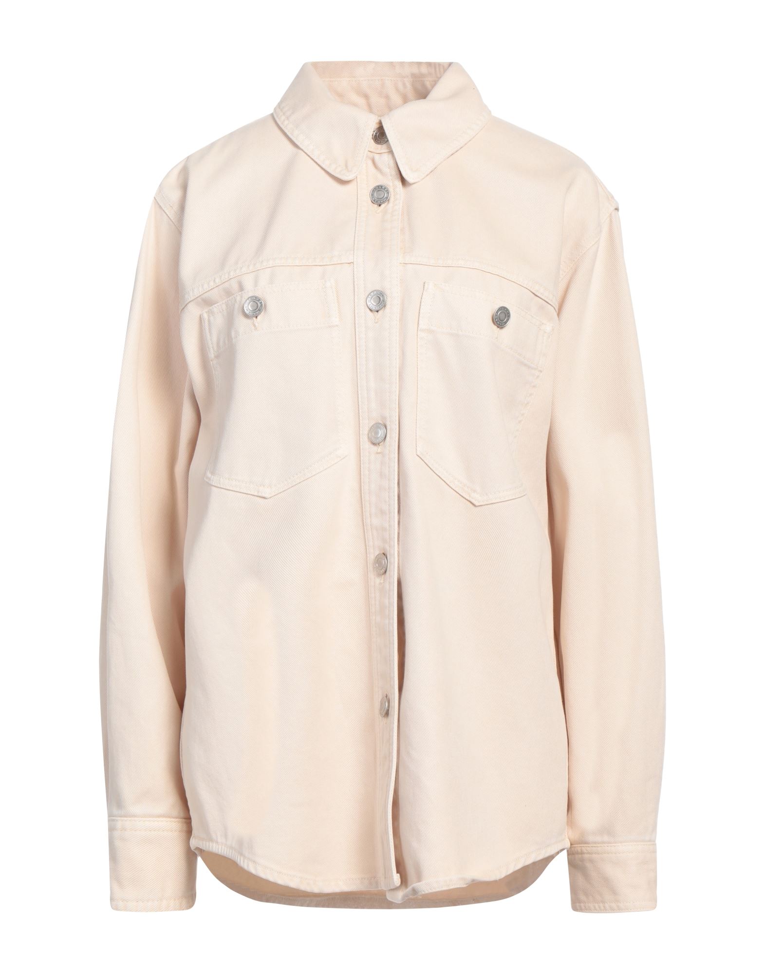 셔츠 자켓, 개버딘, 솔리드 컬러, 장식 부착 없음, 클래식 칼라, 롱 슬리브, 버튼 커프스, 버튼 여밈, 포켓 2개, 세탁기 세탁 또는 드라이클리닝, 표백 금지, 건조기 사용불가. 이미지