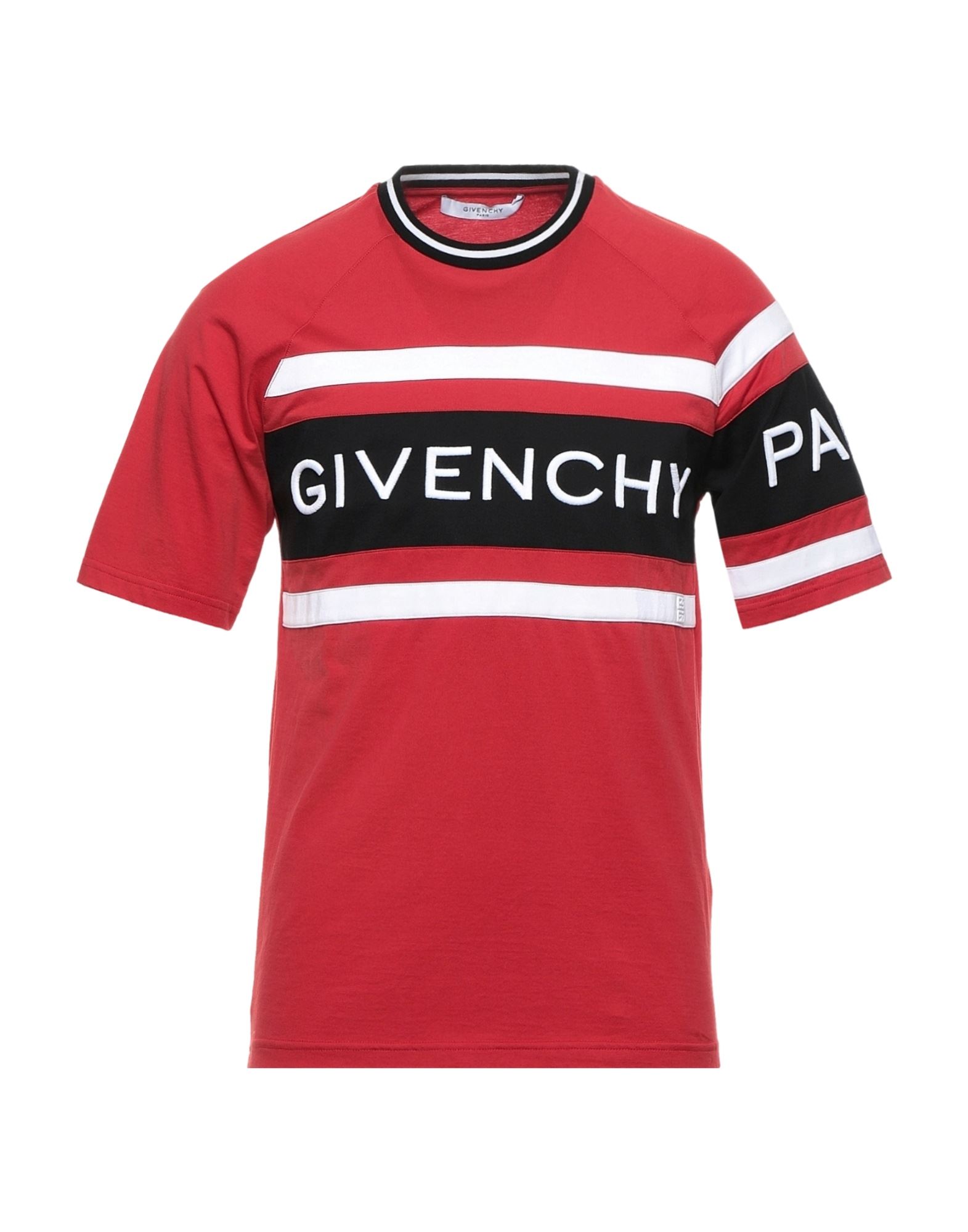 저지, 자수, 브랜드 로고, 멀티컬러 패턴, 라운드 네크라인, 쇼트 슬리브, 포켓 없음, 라지 핏. 이미지