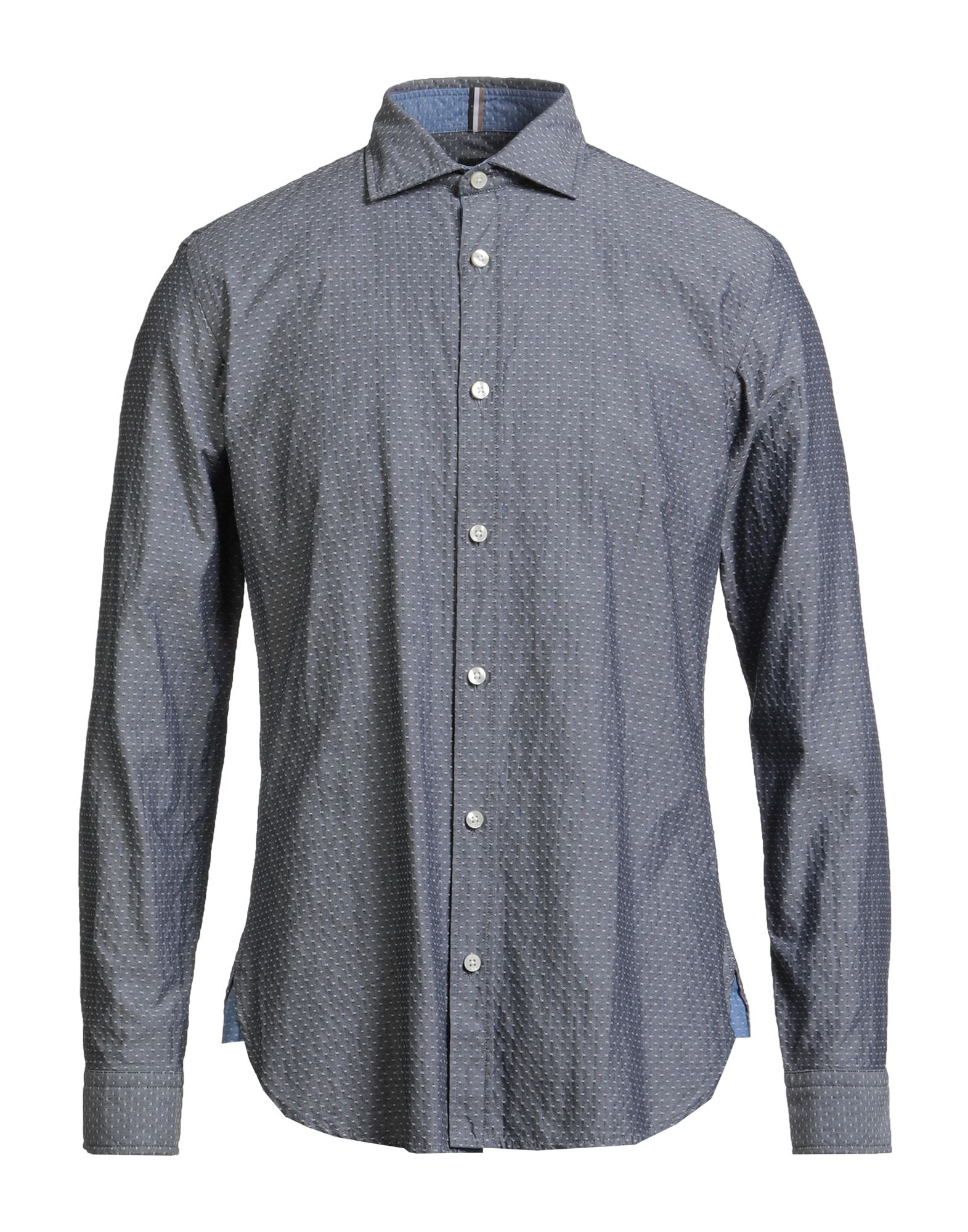 슬림 셔츠, 우븐, 투톤 패턴, 장식 부착 없음, 클래식 칼라, 롱 슬리브, 버튼 커프스, 버튼 여밈, 세탁기 세탁 또는 드라이클리닝, 표백 금지, 건조기 사용불가. 이미지