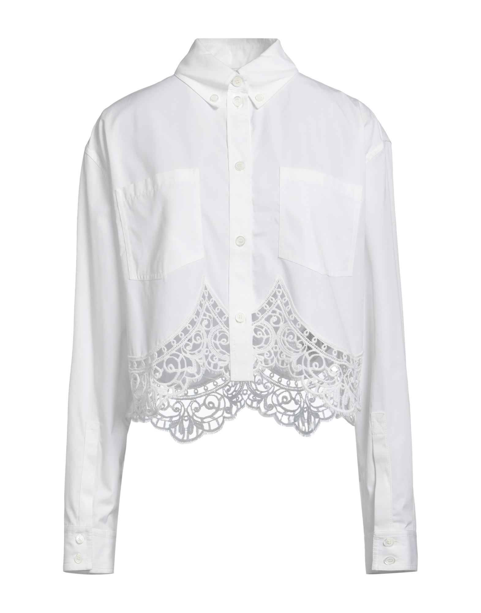 셔츠, 우븐, 솔리드 컬러, 장식 부착 없음, 버튼다운 칼라, 롱 슬리브, 버튼 커프스, 포켓 2개. 이미지