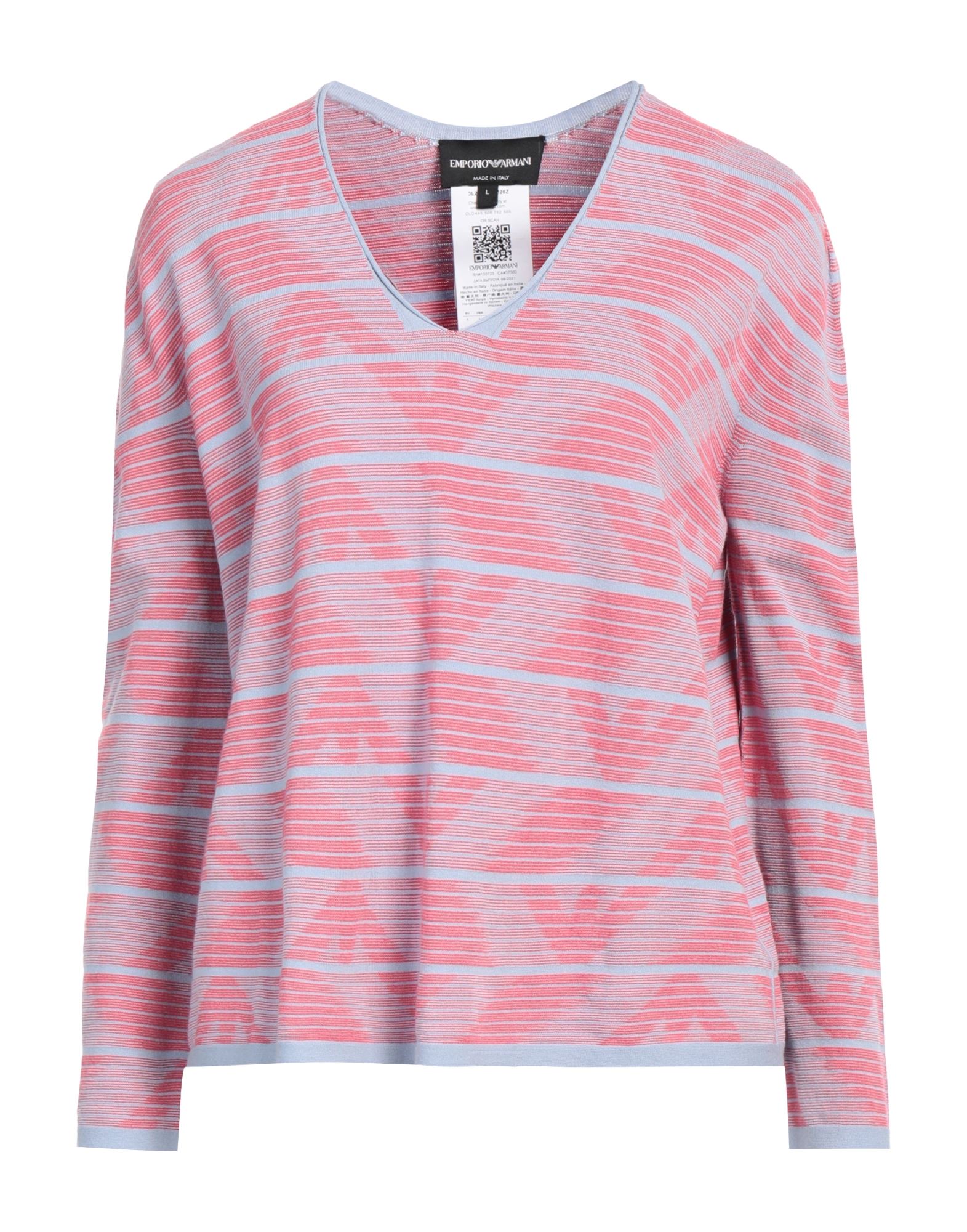 니트 소재, 라이트웨이트 니트, 브랜드 로고, 로고 디자인, v 네크라인, 롱 슬리브, 포켓 없음. 이미지