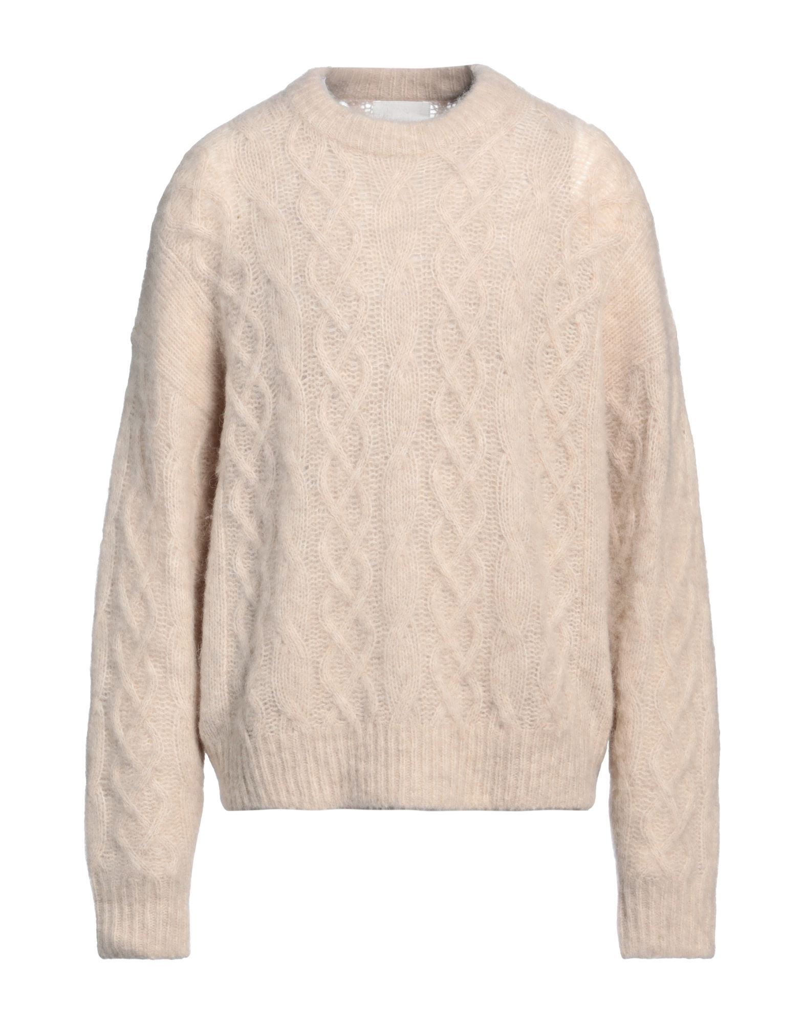 니트 소재, 헤비웨이트 니트, 스트레치 패브릭, 장식 부착 없음, 솔리드 컬러, 크루넥, 롱 슬리브, 손세탁 또는 드라이클리닝, 표백 금지, 건조기 사용불가. 이미지