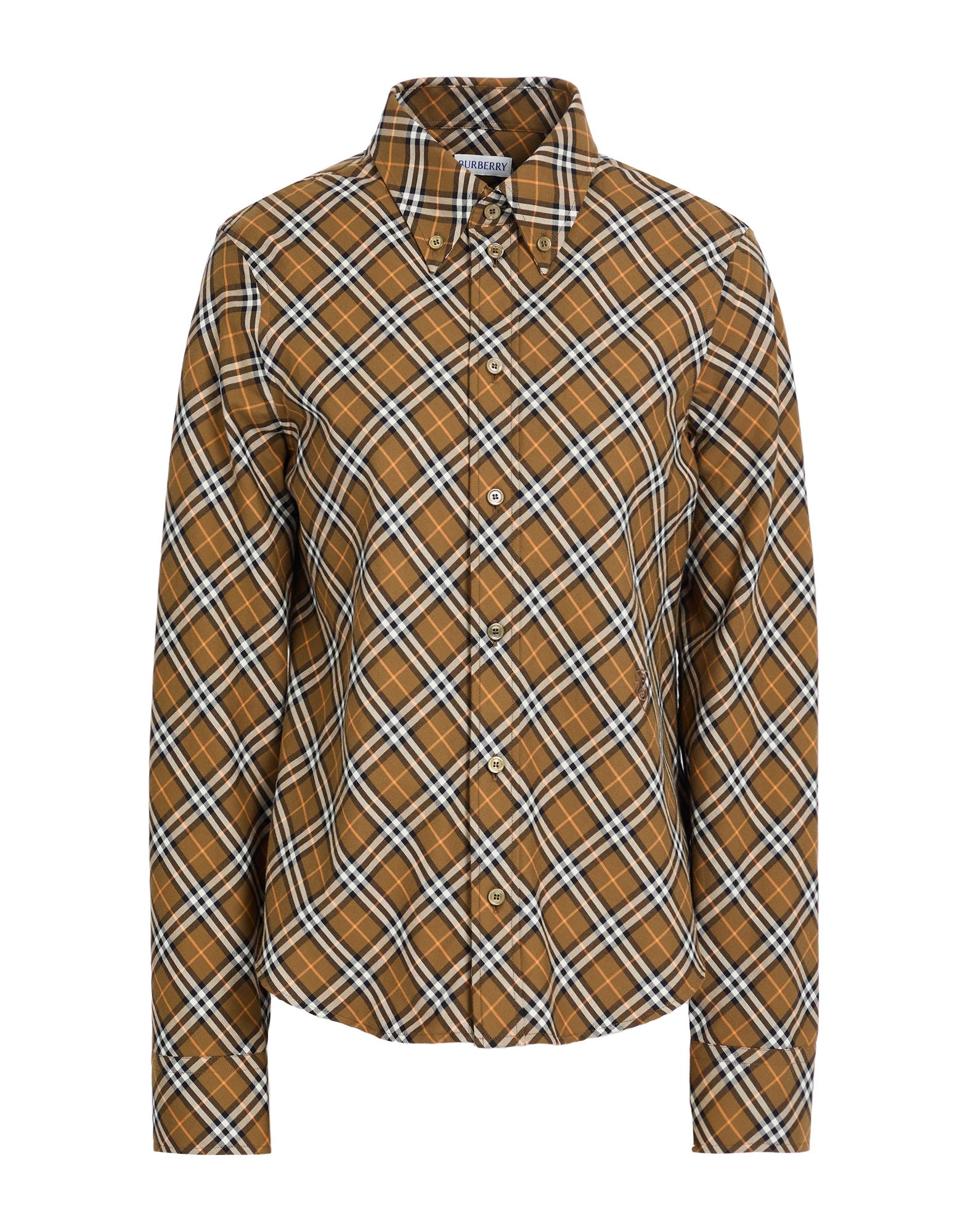 셔츠, 트윌, 시그니처 프린트, 자수 로고 장식, 버튼다운 칼라, 롱 슬리브, 버튼 커프스, 버튼 여밈, 동물성 비섬유 자재 함유, 드라이클리닝, 표백 금지, 건조기 사용불가. 이미지