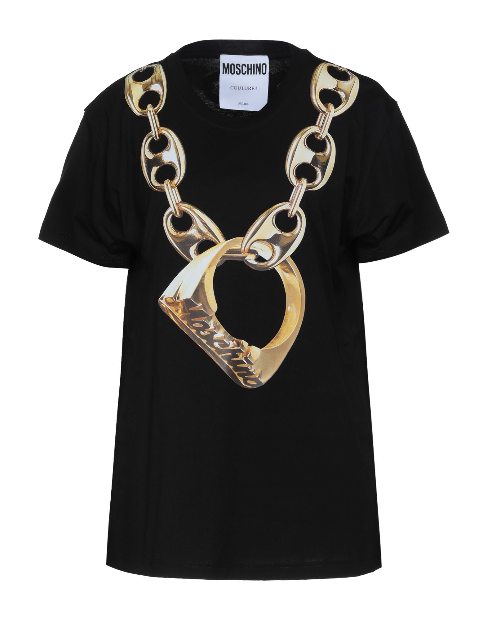 저지, 장식 부착 없음, 프린트 디테일 솔리드 컬러, 쇼트 슬리브, 라운드 네크라인. 이미지