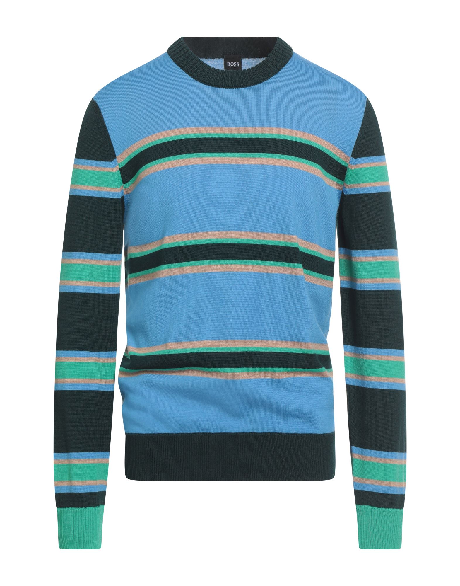 니트 소재, 라이트웨이트 니트, 스트라이프, 브랜드 로고, 크루넥, 롱 슬리브, 세탁기 세탁 또는 드라이클리닝, 표백 금지, 건조기 사용불가. 이미지