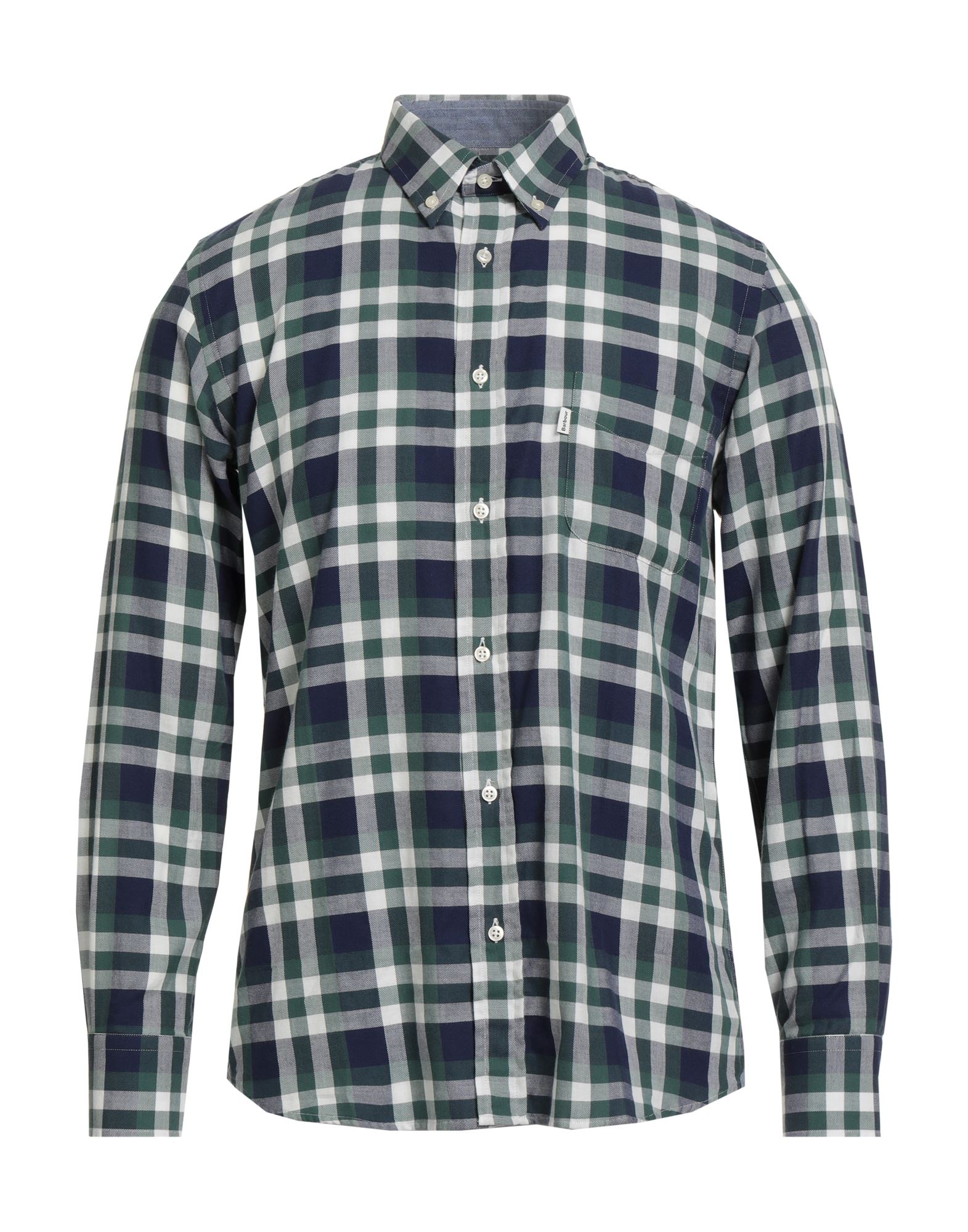 레귤러 셔츠, 플란넬, 타탄체크, 브랜드 로고, 버튼다운 칼라, 롱 슬리브, 버튼 커프스, 버튼 여밈, 포켓 1개, 세탁기 세탁 또는 드라이클리닝, 표백 금지, 건조기 사용불가. 이미지