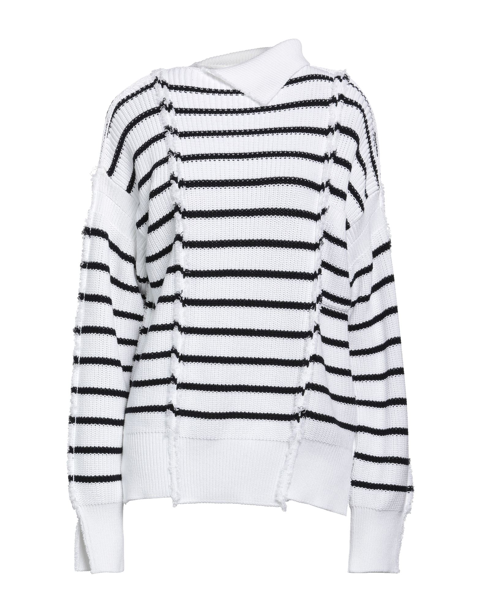 니트 소재, 미디엄웨이트 니트, 장식 부착 없음, 스트라이프, 터틀넥, 롱 슬리브, 포켓 없음. 이미지