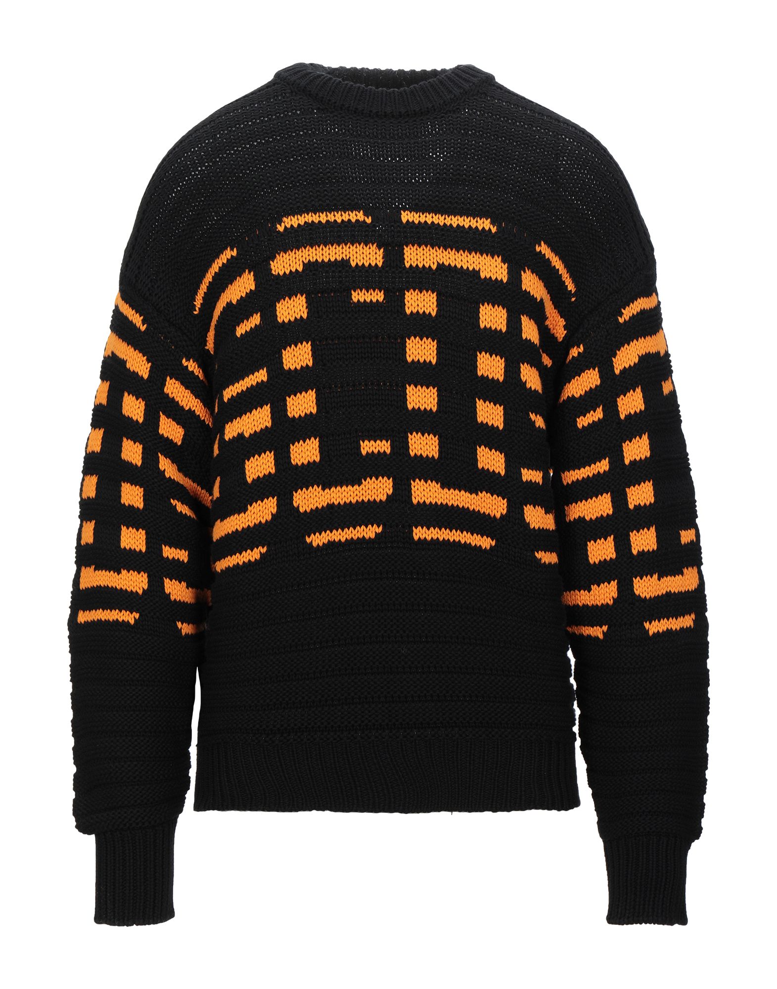 니트 소재, 헤비웨이트 니트, 브랜드 로고, 투톤 패턴, 크루넥, 롱 슬리브, 포켓 없음. 이미지