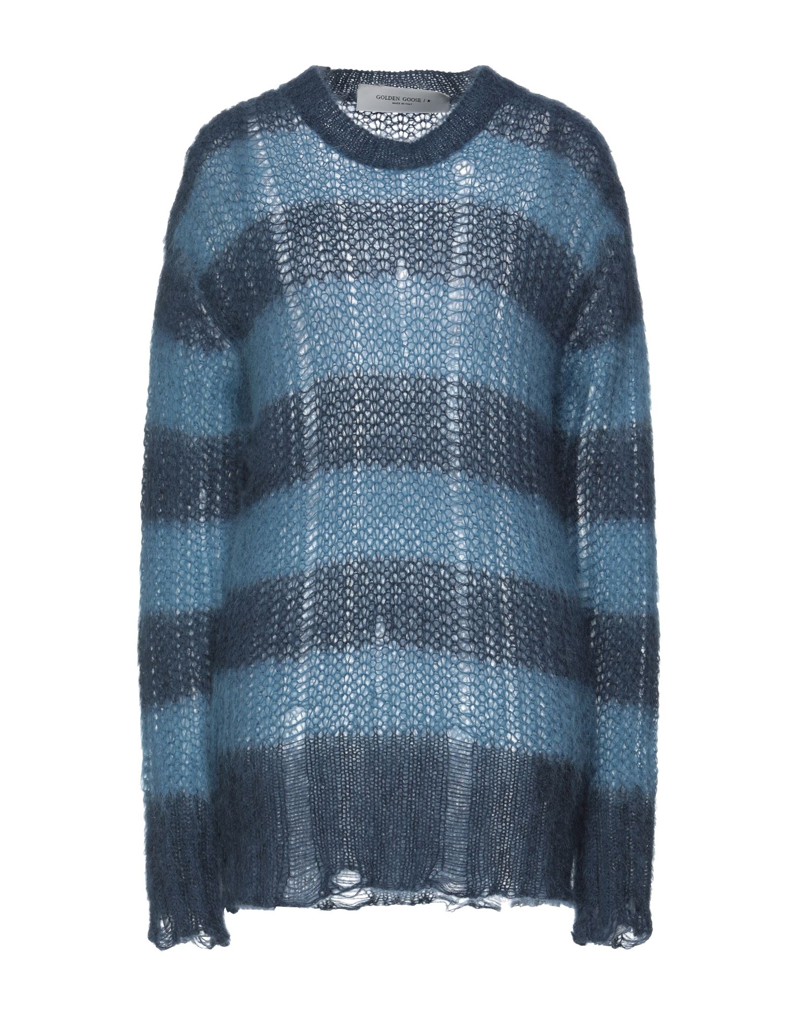 니트 소재, 장식 부착 없음, 라이트웨이트 니트, 라운드 네크라인, 스트라이프, 롱 슬리브, 포켓 없음. 이미지