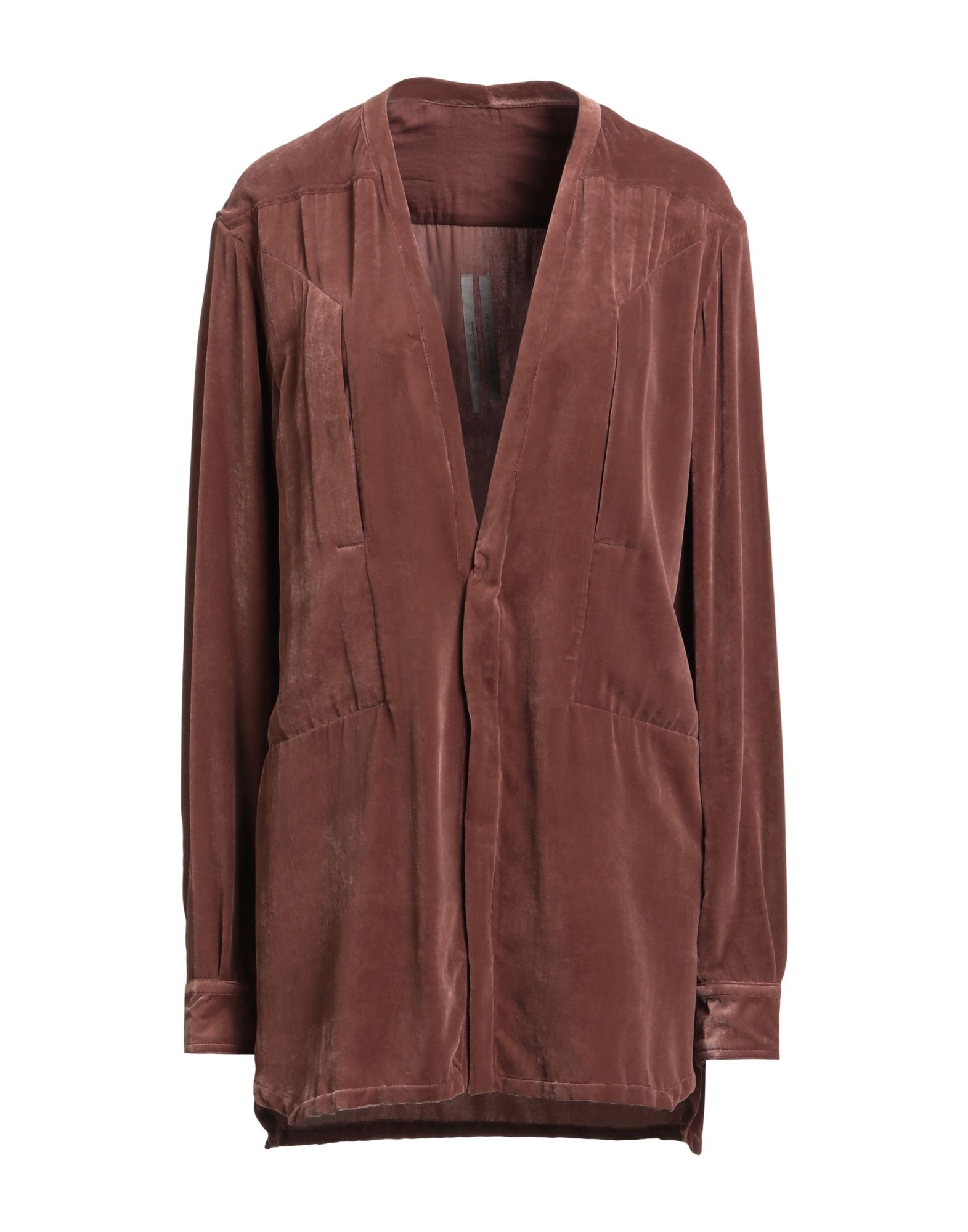 롱 셔츠, 벨벳, 솔리드 컬러, 장식 부착 없음, 딥 네크라인, 롱 슬리브, 스냅버튼 여밈, 멀티 포켓, 드라이클리닝, 표백 금지, 건조기 사용불가, 이 브랜드는 사이즈가 작게 나옵니다. 이미지