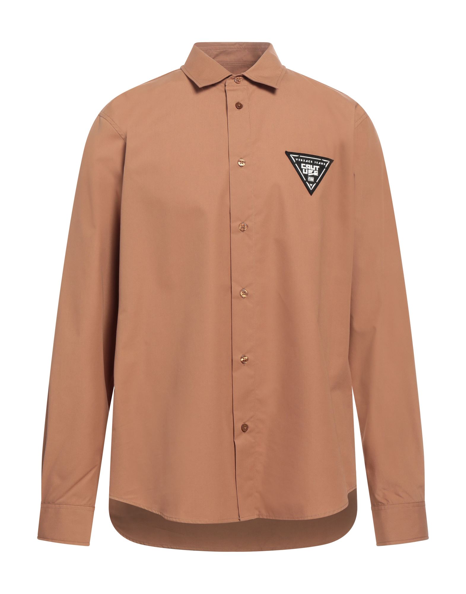 레귤러 셔츠, 포플린, 솔리드 컬러, 브랜드 로고, 클래식 칼라, 롱 슬리브, 버튼 커프스, 버튼 여밈, 이 브랜드는 사이즈가 작게 나옵니다. 이미지