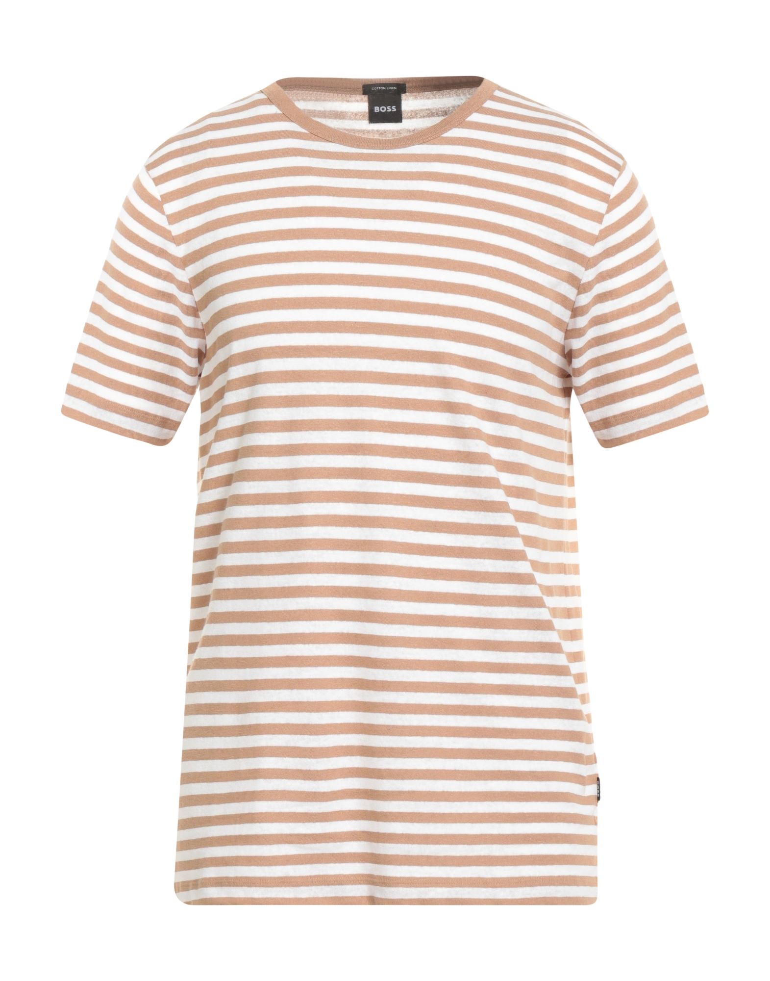 패턴 티셔츠, 저지, 스트라이프, 브랜드 로고, 크루넥, 쇼트 슬리브, 드라이클리닝 금지, 표백 금지, 건조기 사용불가. 이미지