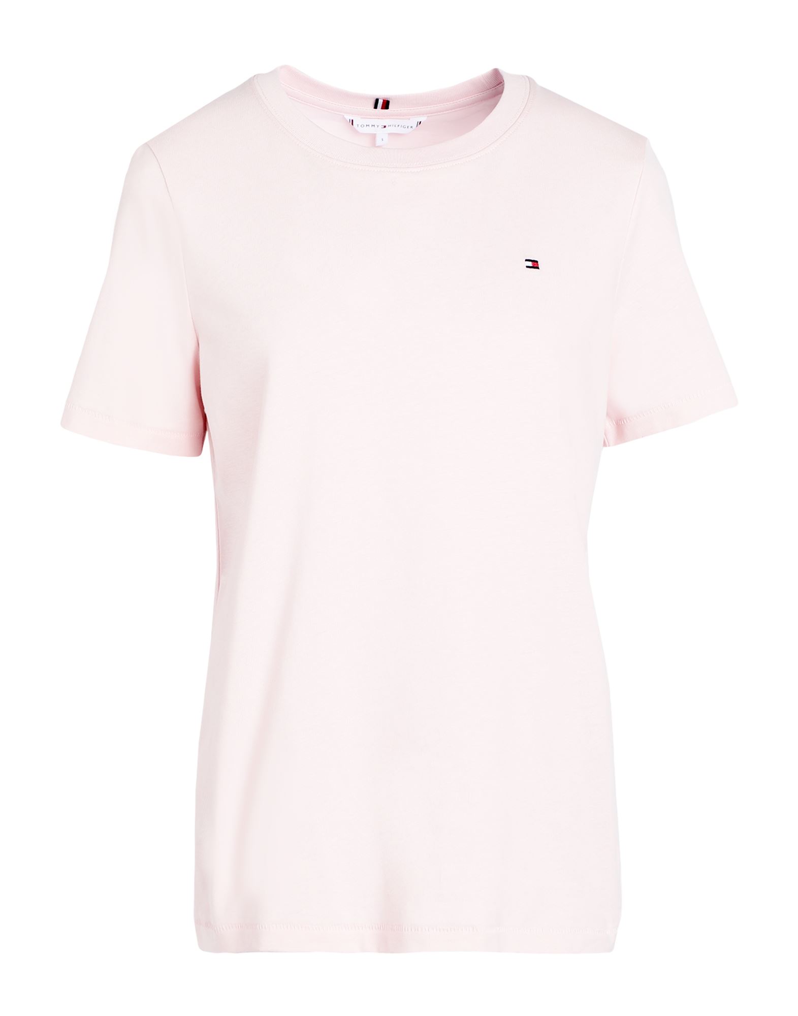 저지, 브랜드 로고, 솔리드 컬러, 크루넥, 쇼트 슬리브, 베이직 티. 이미지