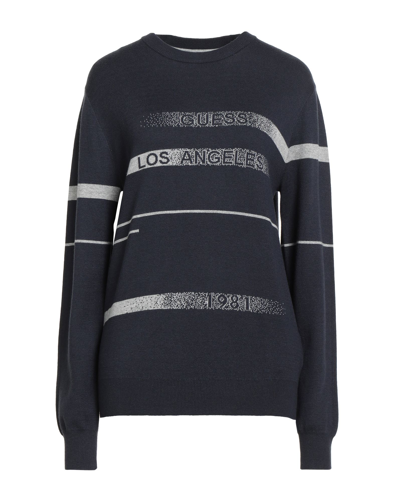 니트 소재, 라이트웨이트 니트, 브랜드 로고, 투톤 패턴, 크루넥, 롱 슬리브, 세탁기로 세탁, 표백 금지, 건조기 사용불가. 이미지