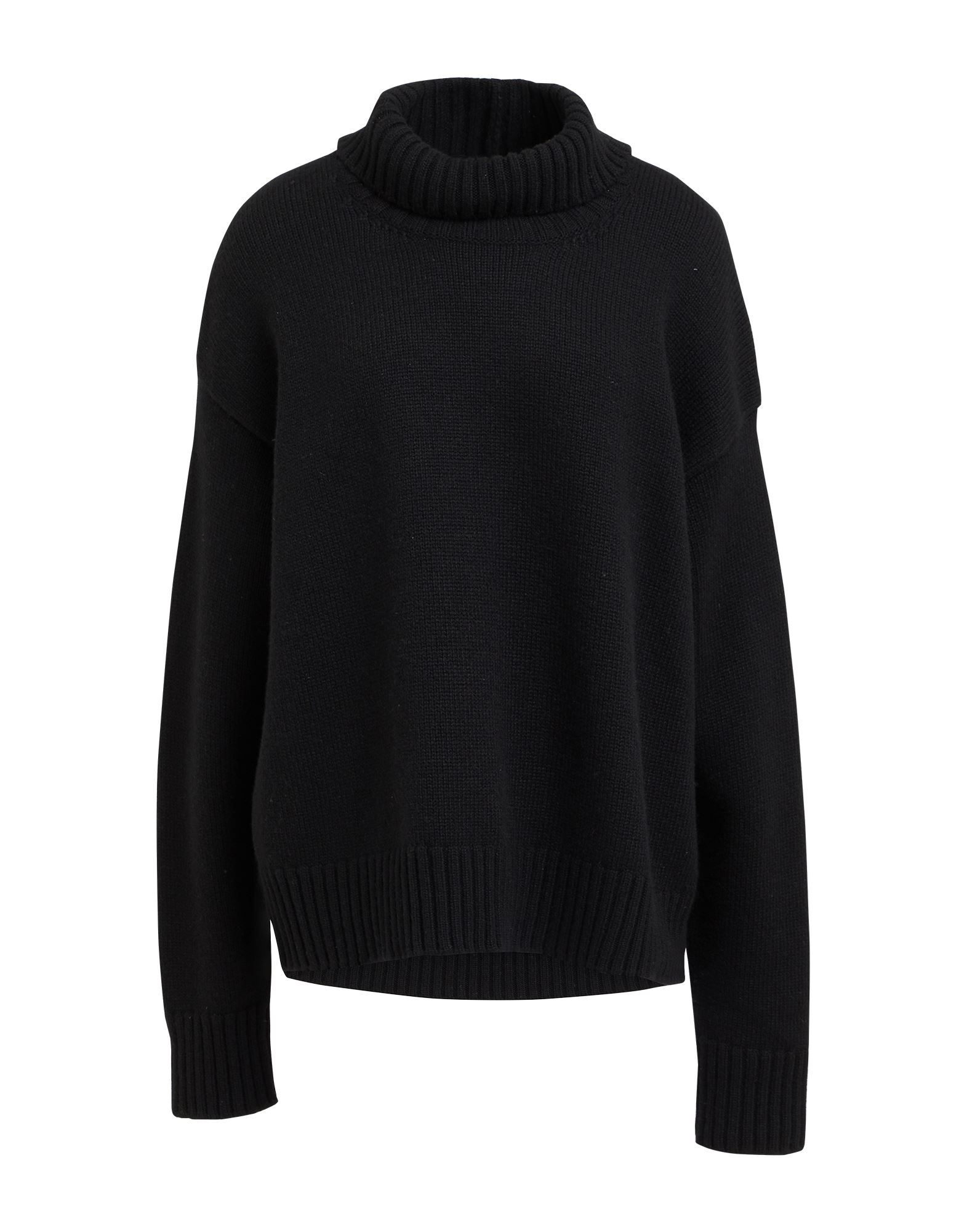 니트 소재, 솔리드 컬러, 터틀넥, 롱 슬리브. 이미지