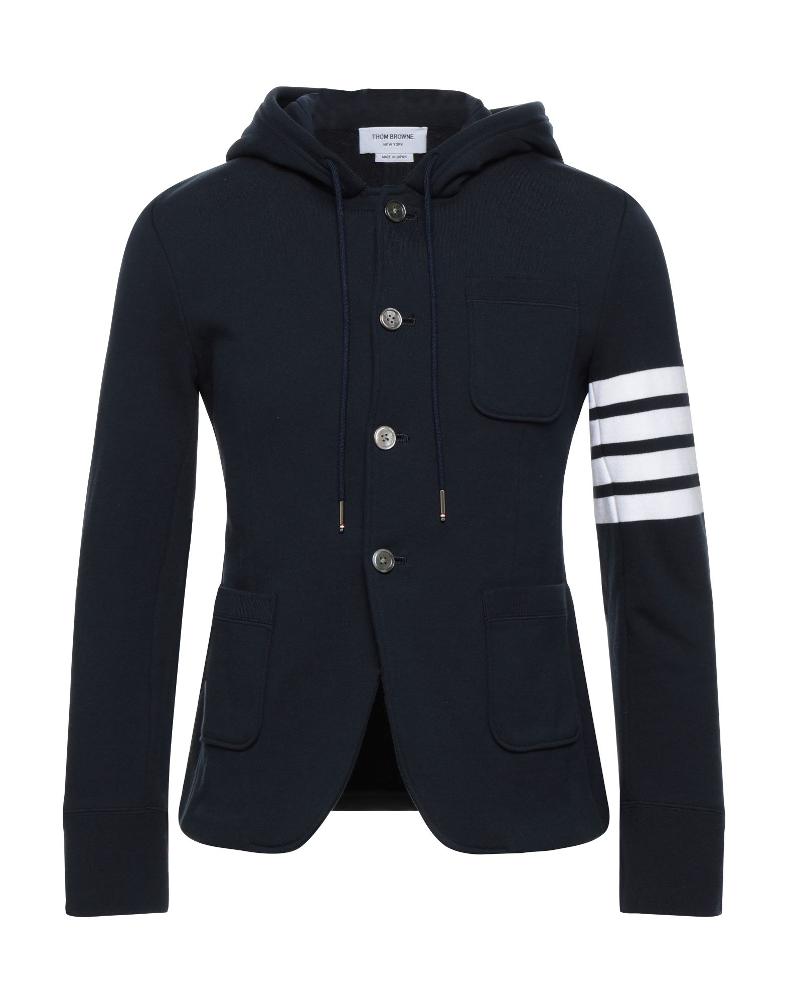 프렌치 테리, 투톤 패턴, 브랜드 로고, 후드, 롱 슬리브, 버튼 여밈, 멀티 포켓. 이미지