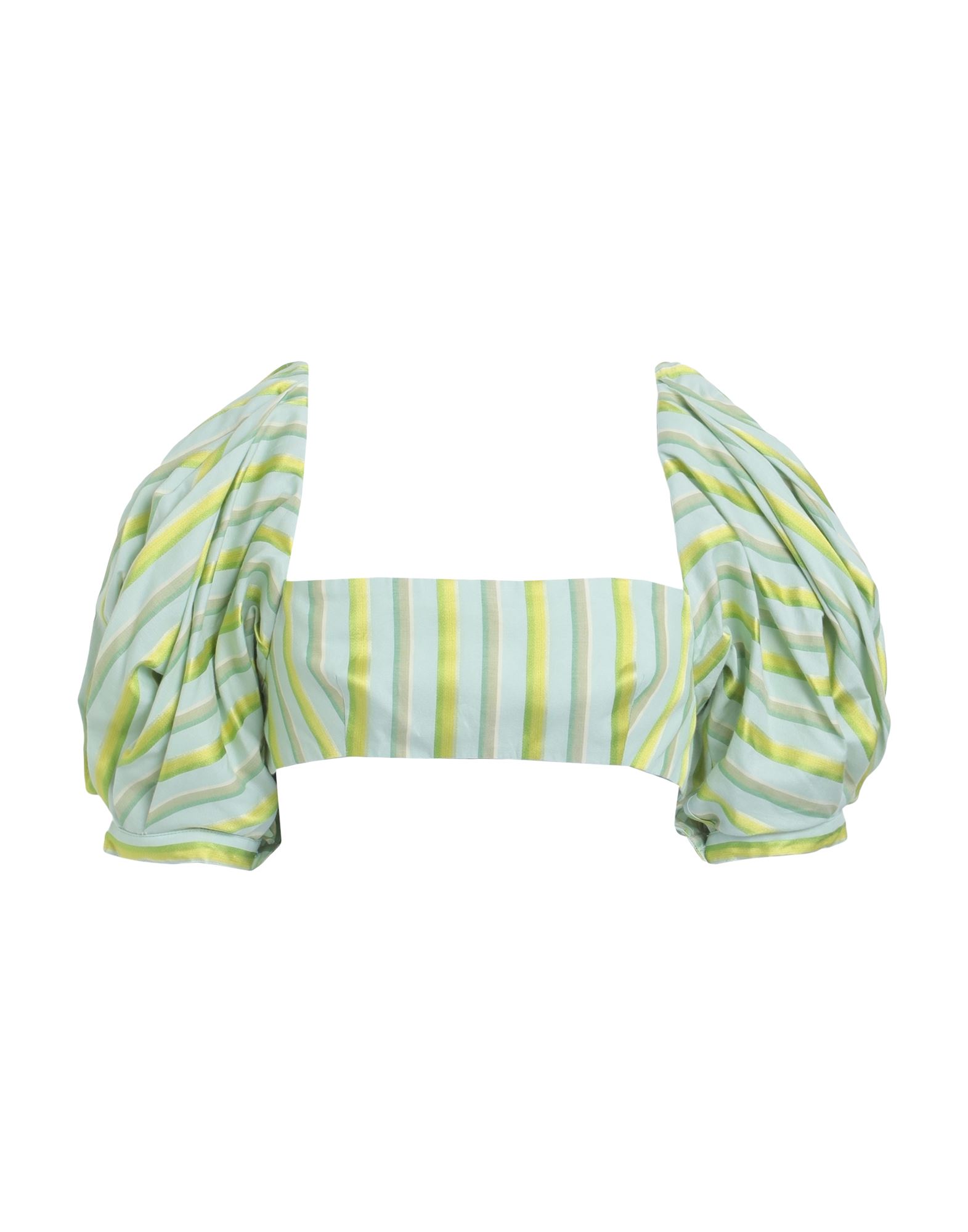 우븐, 다트, 스트라이프, 스퀘어 네크라인, 3/4길이 슬리브, 후크 여밈, 포켓 없음, 드라이클리닝, 표백 금지, 건조기 사용불가, 크롭 탑. 이미지