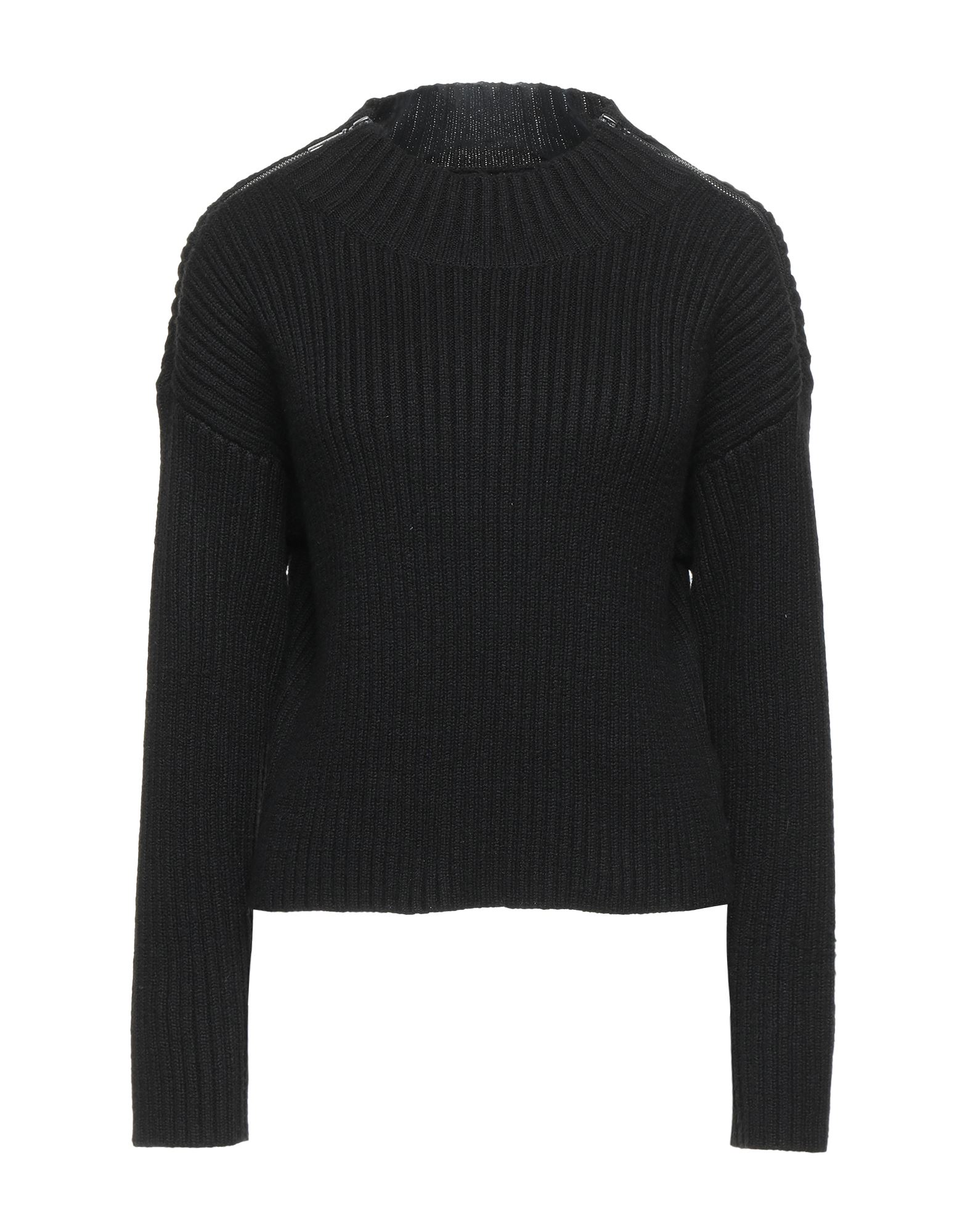 니트 소재, 리브(rib) 조직, 미디엄웨이트 니트, 솔리드 컬러, 장식 효과, 크루넥, 롱 슬리브, 손세탁, 건조기 사용불가. 이미지