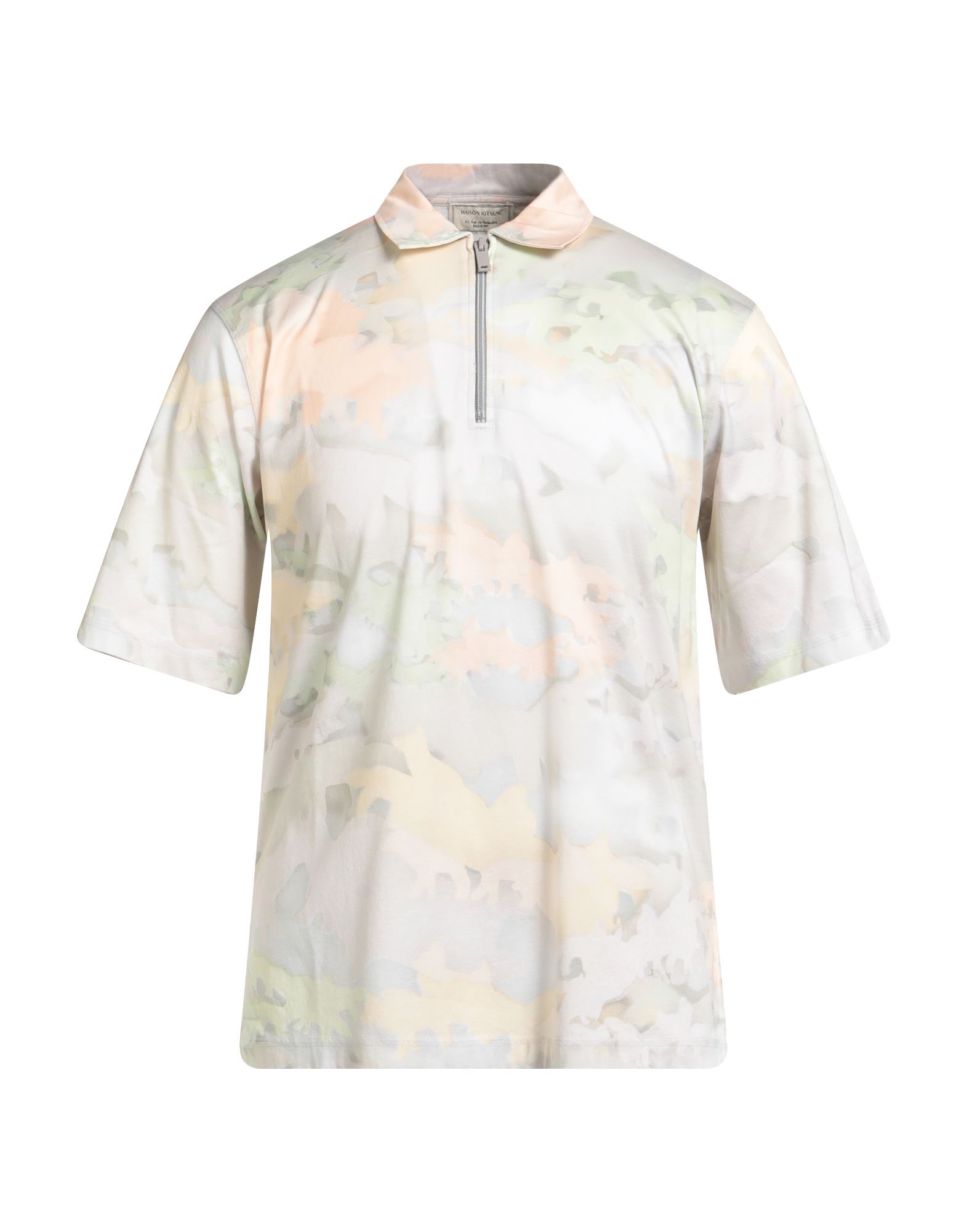 저지, 로고 디자인, 브랜드 로고, 쇼트 슬리브, 지퍼 여밈, 세탁기로 세탁, 표백 금지, 건조기 사용불가. 이미지