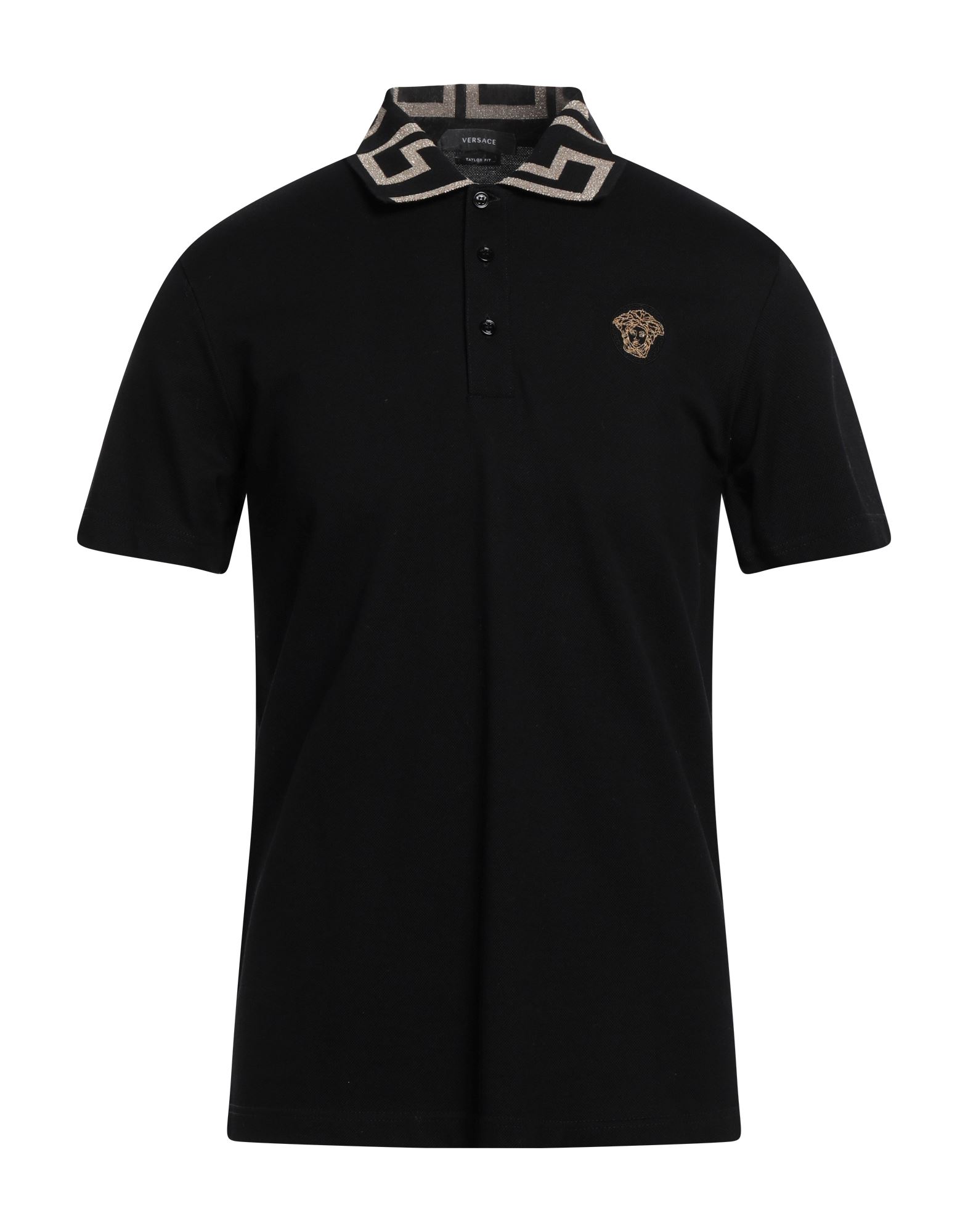 피케, 메탈릭 효과, 투톤 패턴, 자수 로고 장식, 버튼 넥, 쇼트 슬리브, 세탁기로 세탁, 표백 금지, 건조기 사용불가, 이 브랜드는 사이즈가 크게 나옵니다. 이미지