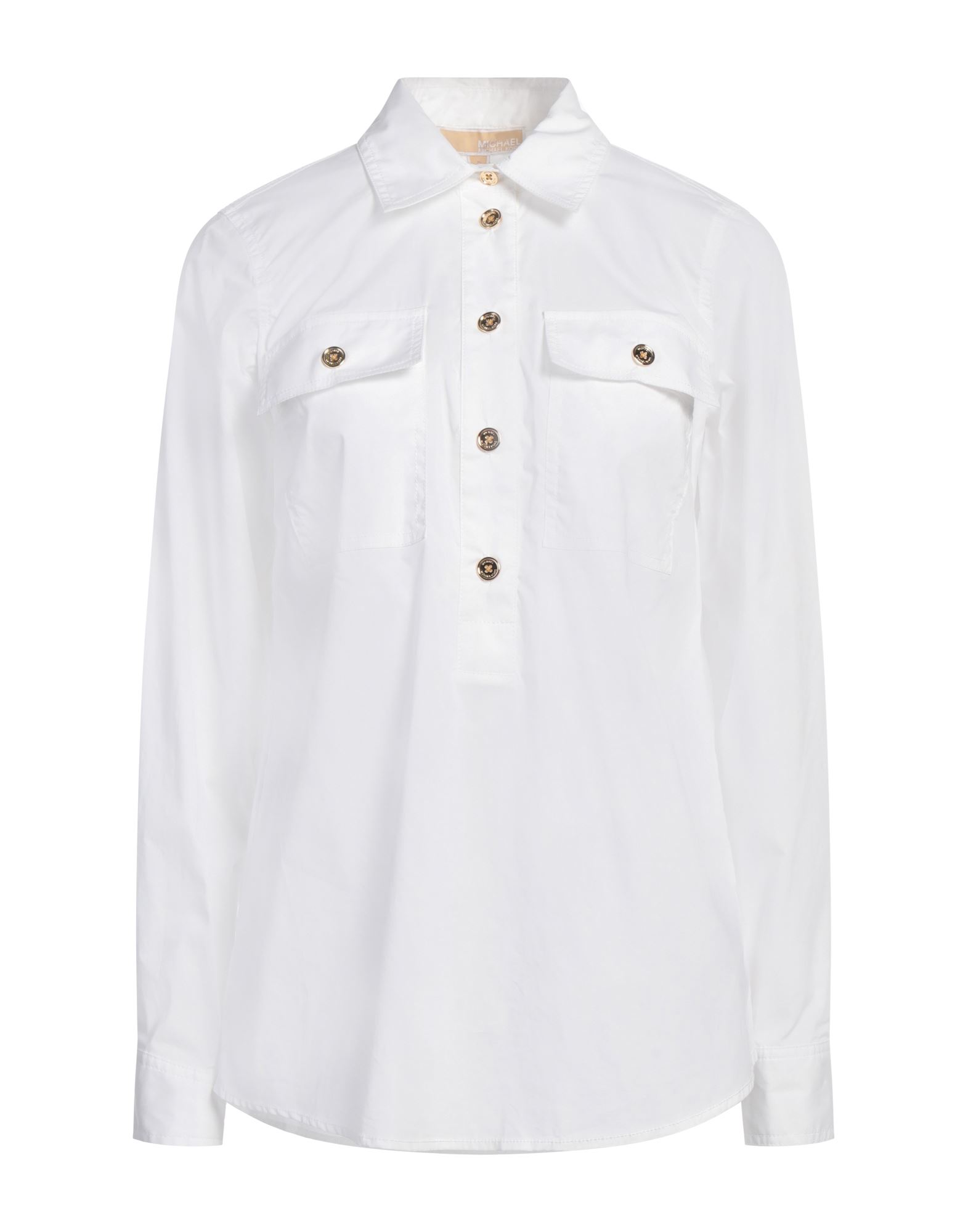 탑, 포플린, 솔리드 컬러, 장식 부착 없음, 클래식 칼라, 롱 슬리브, 버튼 커프스, 버튼 여밈, 포켓 2개, 스트레치, 세탁기 세탁 또는 드라이클리닝, 표백 금지, 건조기 사용가능. 이미지