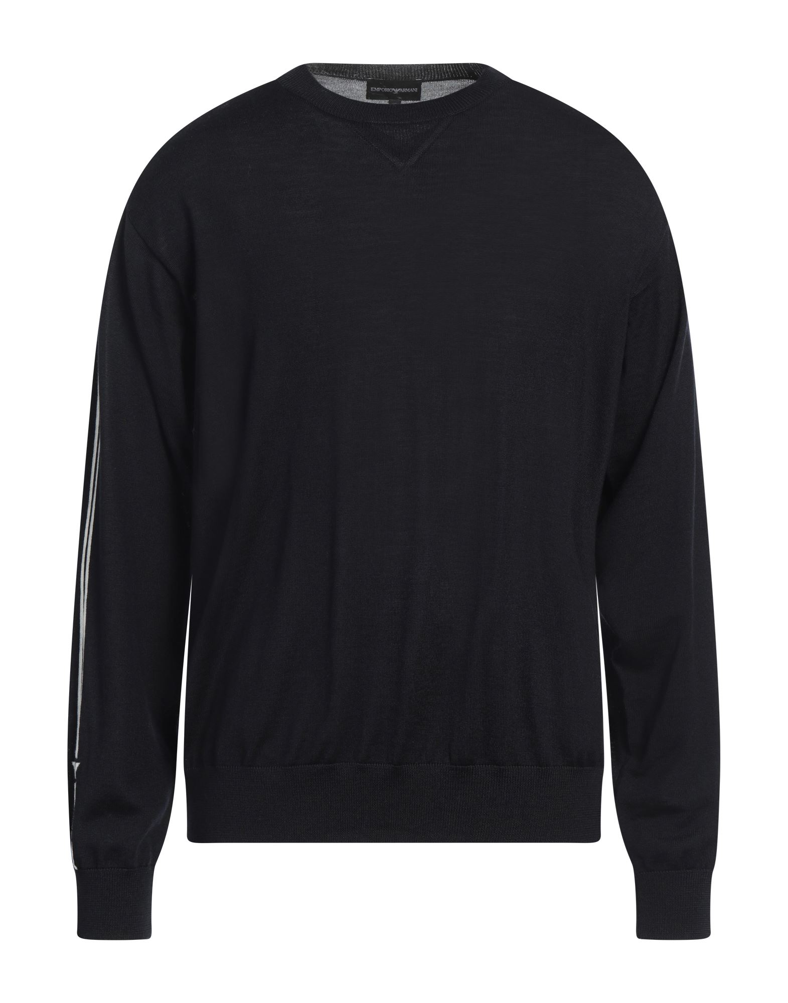 니트 소재, 라이트웨이트 니트, 사이드 스트라이프, 투톤 패턴, 크루넥, 롱 슬리브, 포켓 없음, 손세탁, 표백 금지, 건조기 사용불가. 이미지