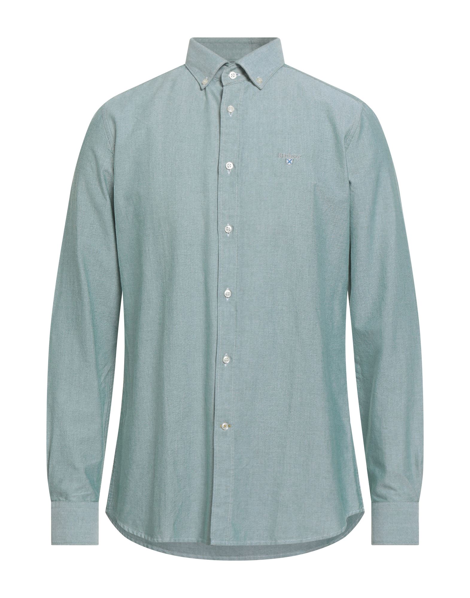 레귤러 셔츠, 옥스포드, 솔리드 컬러, 자수 로고 장식, 버튼다운 칼라, 롱 슬리브, 버튼 커프스, 버튼 여밈, 세탁기 세탁 또는 드라이클리닝, 표백 금지, 건조기 사용가능. 이미지