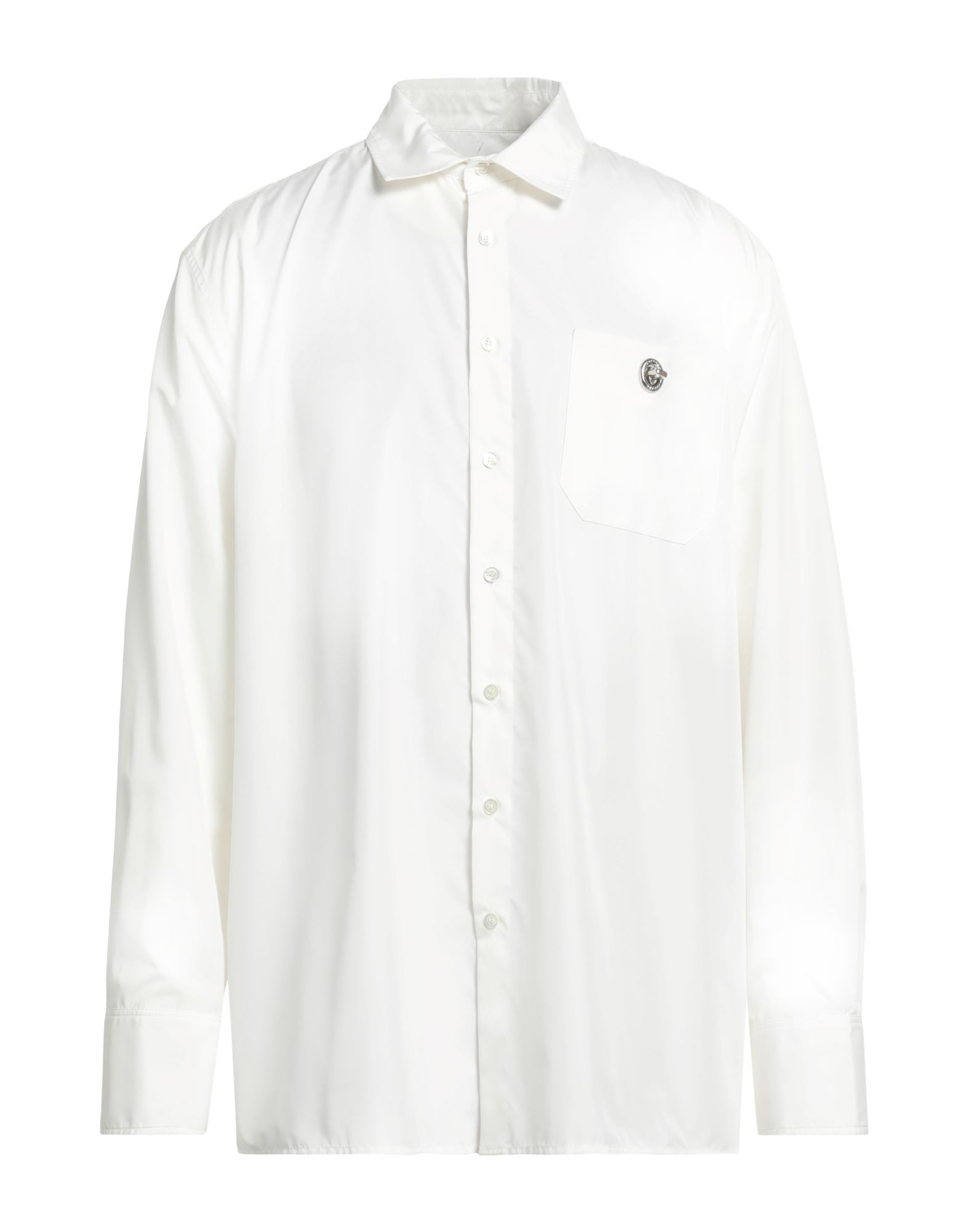 레귤러 셔츠, 테크니컬 패브릭, 솔리드 컬러, 브랜드 로고, 클래식 칼라, 롱 슬리브, 버튼 커프스, 버튼 여밈, 포켓 1개, 드라이클리닝, 표백 금지, 건조기 사용불가. 이미지