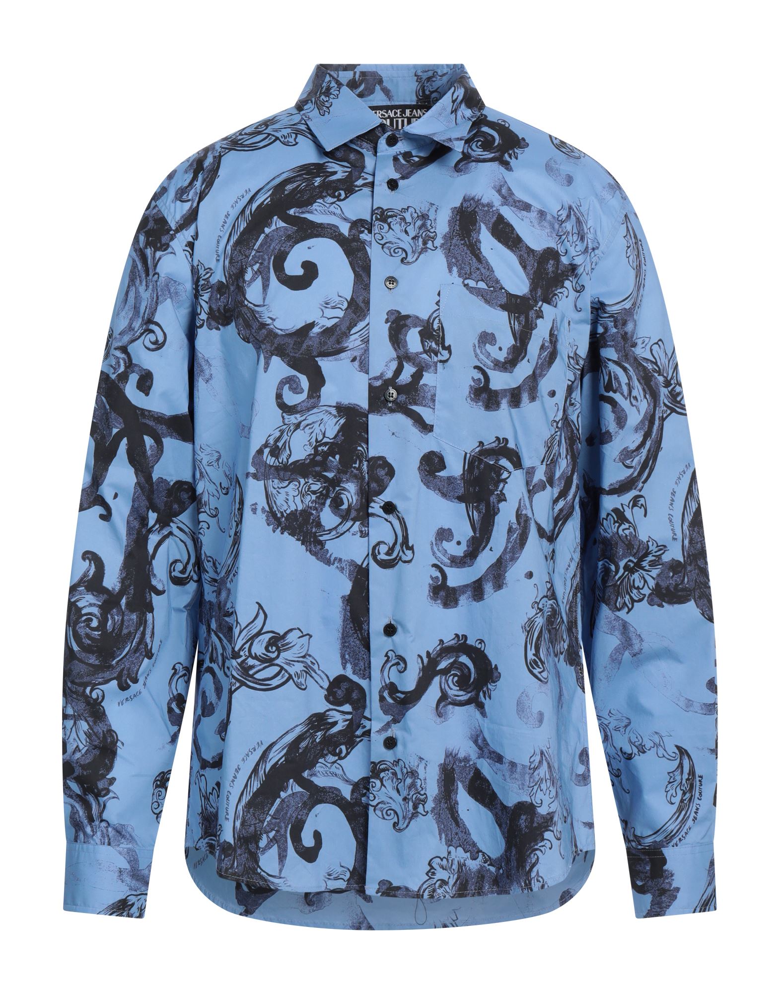 레귤러 셔츠, 우븐, 시그니처 프린트, 장식 부착 없음, 클래식 칼라, 롱 슬리브, 버튼 여밈, 포켓 1개, 세탁기 세탁 또는 드라이클리닝, 표백 금지, 건조기 사용불가, 이 브랜드는 사이즈가 작게 나옵니다. 이미지