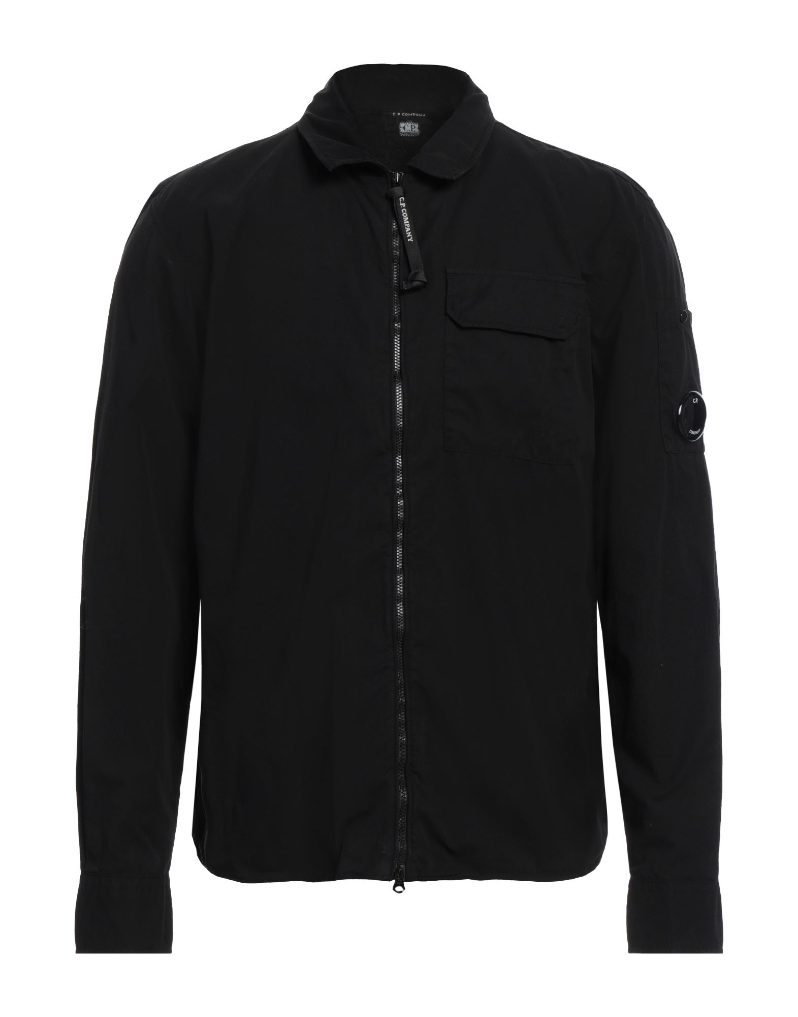 트윌, 브랜드 로고, 솔리드 컬러, 클래식 칼라, 롱 슬리브, 지퍼 여밈, 싱글 포켓, 세탁기로 세탁, 건조기 사용불가, 표백 금지, 셔츠 자켓, 스몰 핏. 이미지