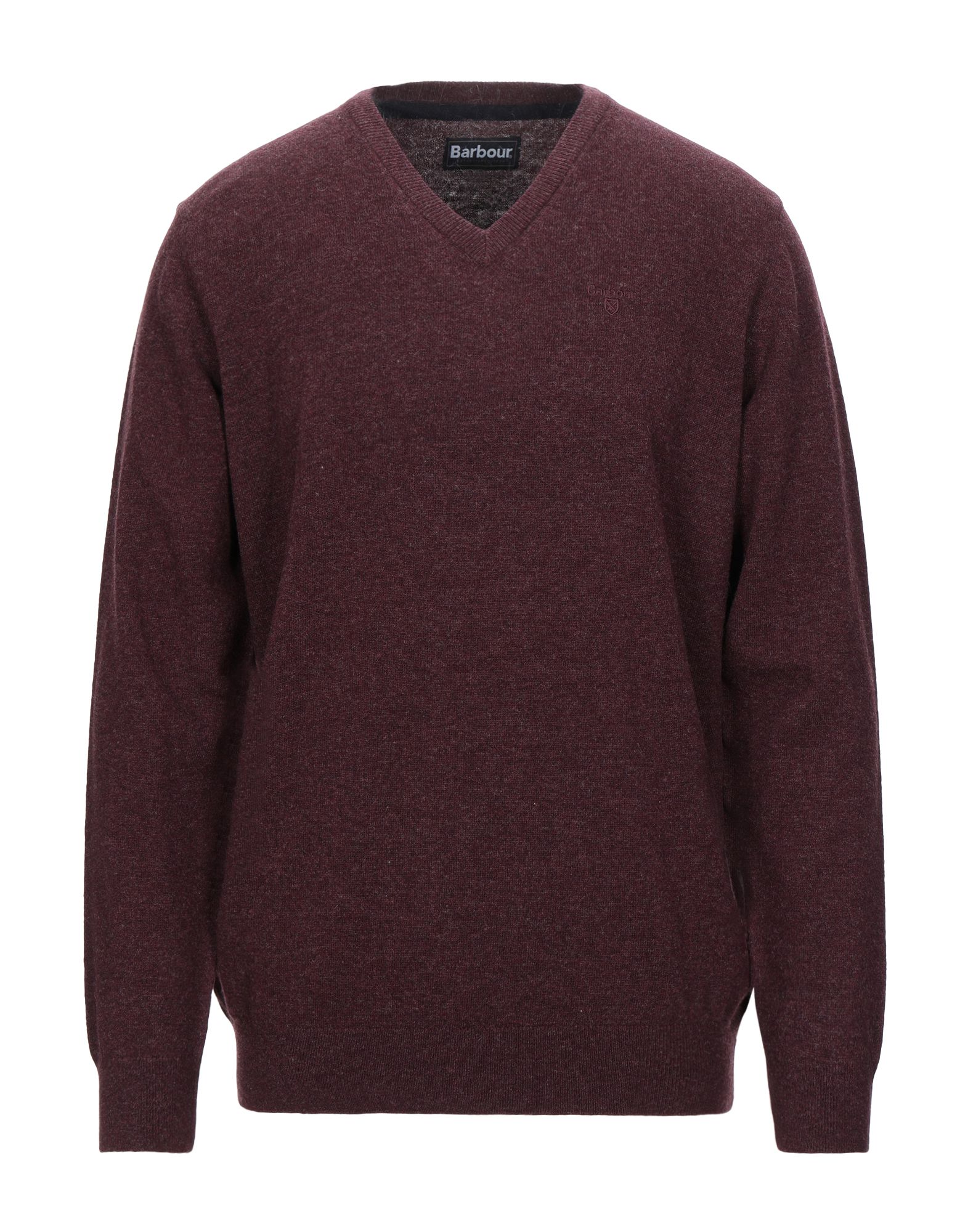 울, 라이트웨이트 니트, 멜란지, 자수 로고 장식, v 네크라인, 롱 슬리브, 손세탁 또는 드라이클리닝, 표백 금지, 건조기 사용불가. 이미지