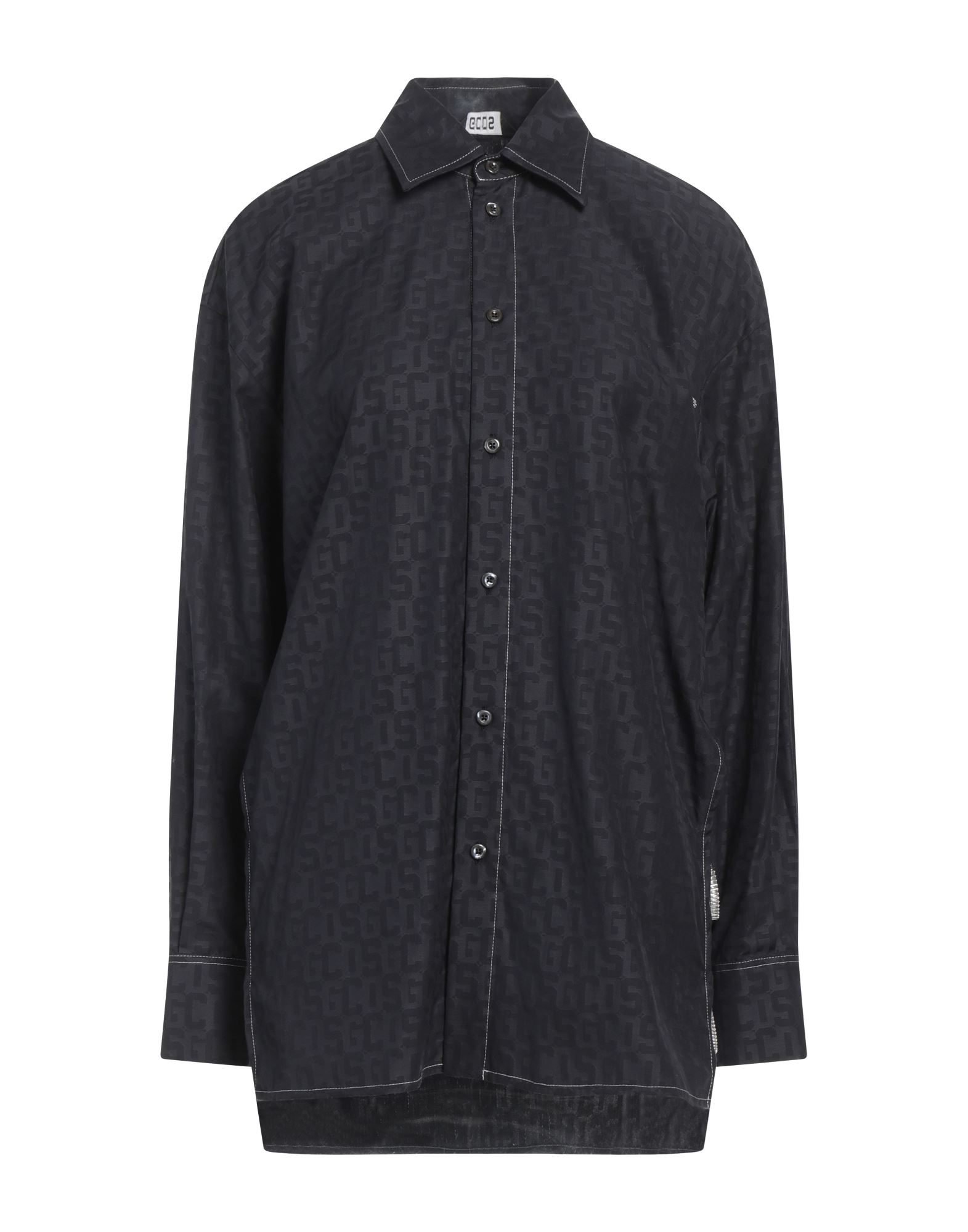 롱 셔츠, 우븐, 로고 디자인, 크리스탈, 클래식 칼라, 롱 슬리브, 버튼 여밈, 세탁기로 세탁, 표백 금지, 건조기 사용불가. 이미지