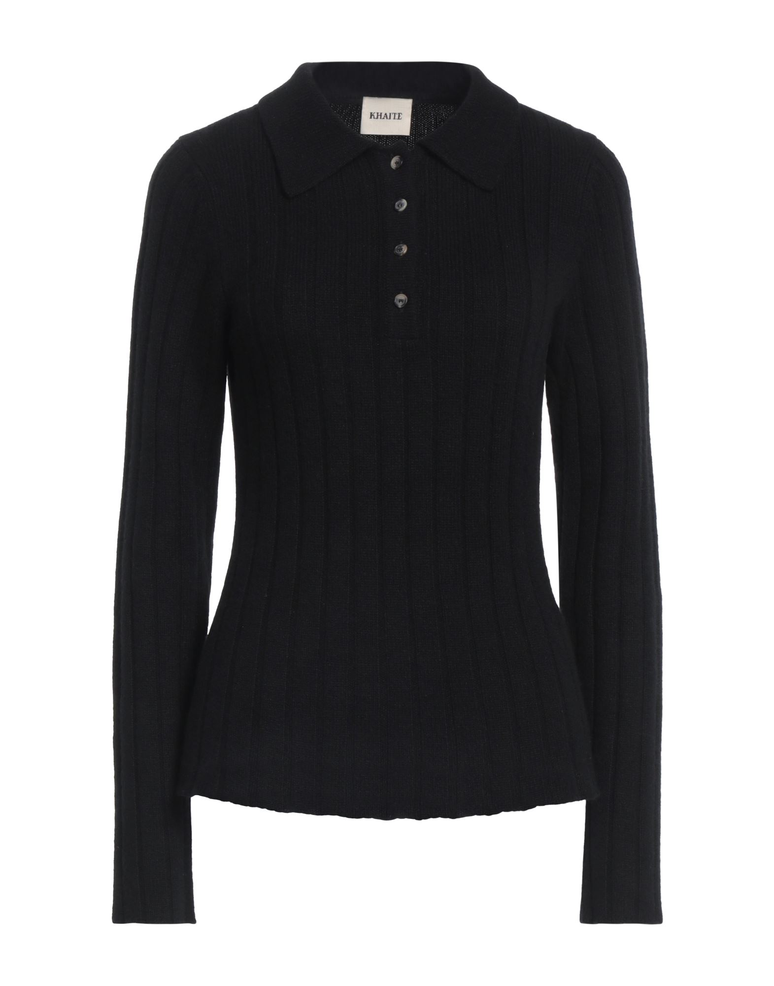 울, 라이트웨이트 니트, 장식 부착 없음, 솔리드 컬러, 폴로 칼라, 롱 슬리브, 버튼 여밈, 포켓 없음. 이미지